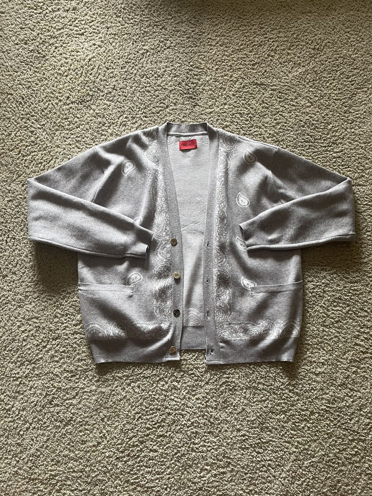 Fugazi FUGAZI PAISLEY KNIT CARDIGAN GREY Size US L / EU 52-54 / 3 - 1 Thumbnail