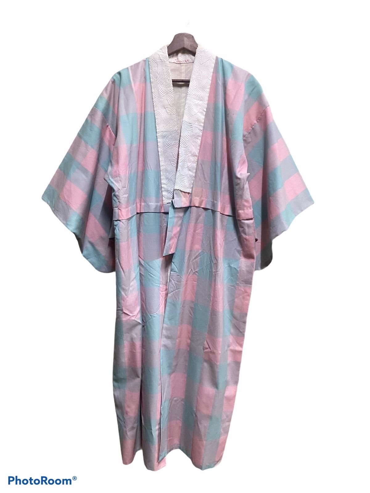 Designer × Japanese Brand vintage 90s checkered plaid kimono robes - BP2 Size US L / EU 52-54 / 3 - 1 Thumbnail