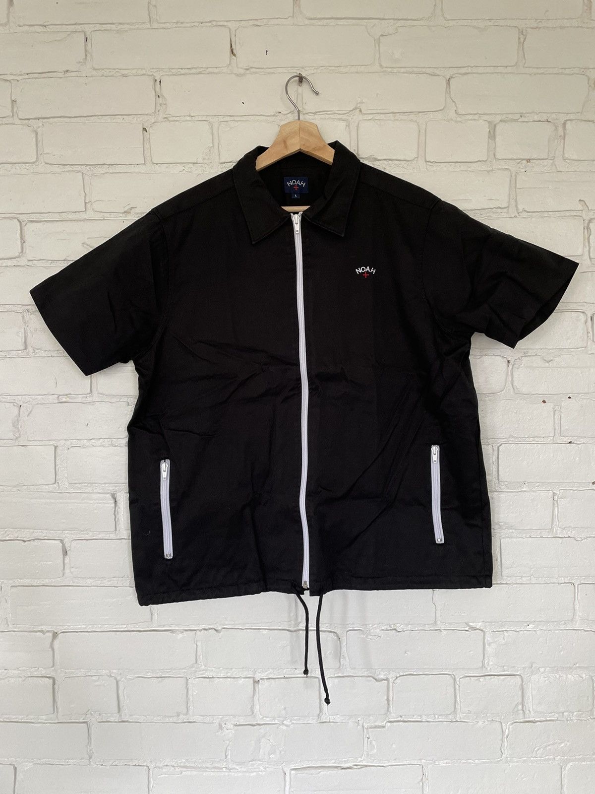 トップス noah full zip work shirt black adidas Noah NYC Black Zip Work Shirt Noah NYC