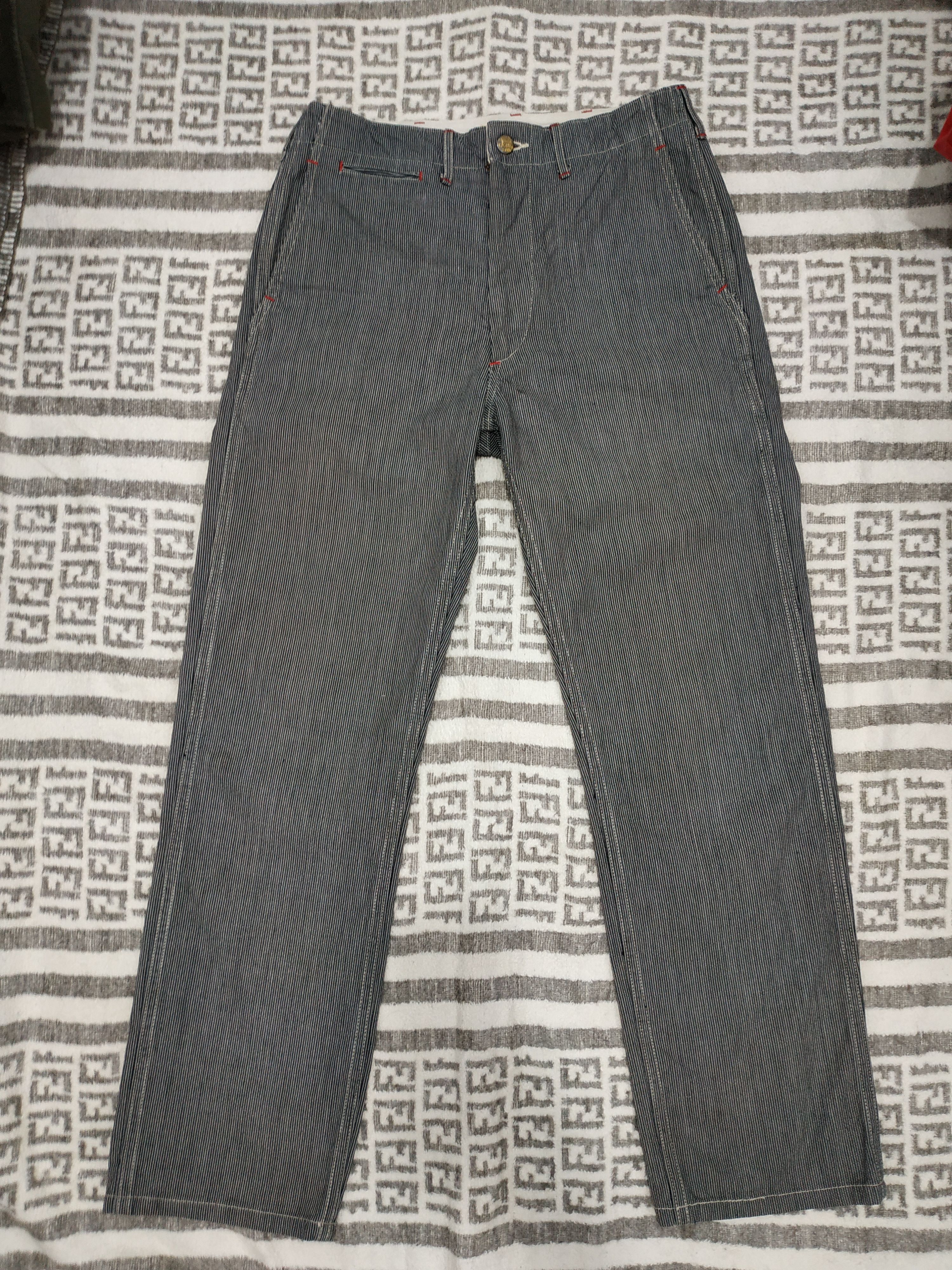 Sugar Cane × Toyo Enterprises Sugar cane Hickory Stripe Workwear Pants Size US 30 / EU 46 - 5 Thumbnail