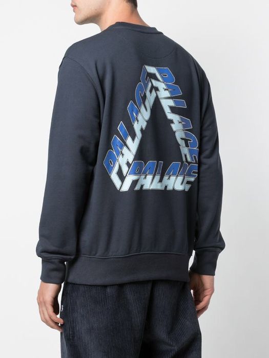 Palace Palace Split P3 Crew Navy Tri Ferg Crewneck | Grailed