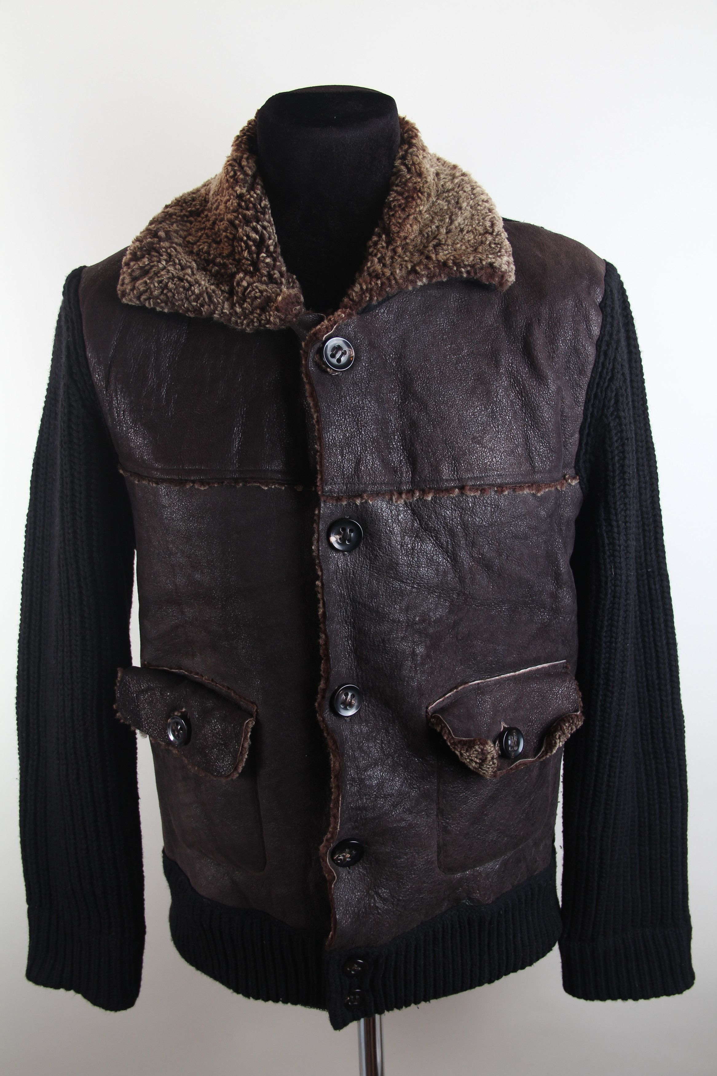 Lab Pal Zileri Shearling Wool Mouton Jacket sz 50 002863