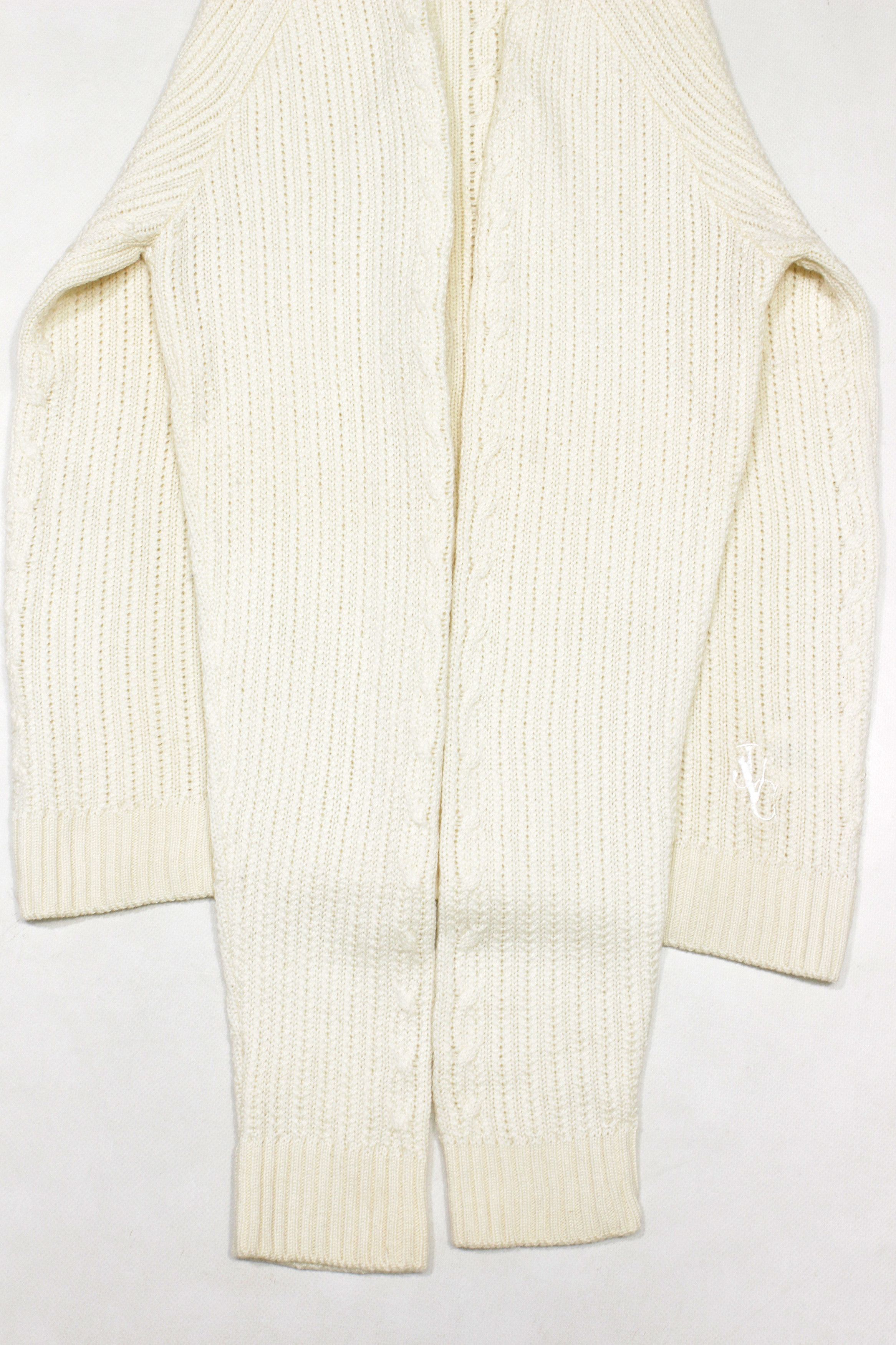 Versace 90S Logo Cable Wool Zip Knit Vintage Size US M / EU 48-50 / 2 - 7 Thumbnail