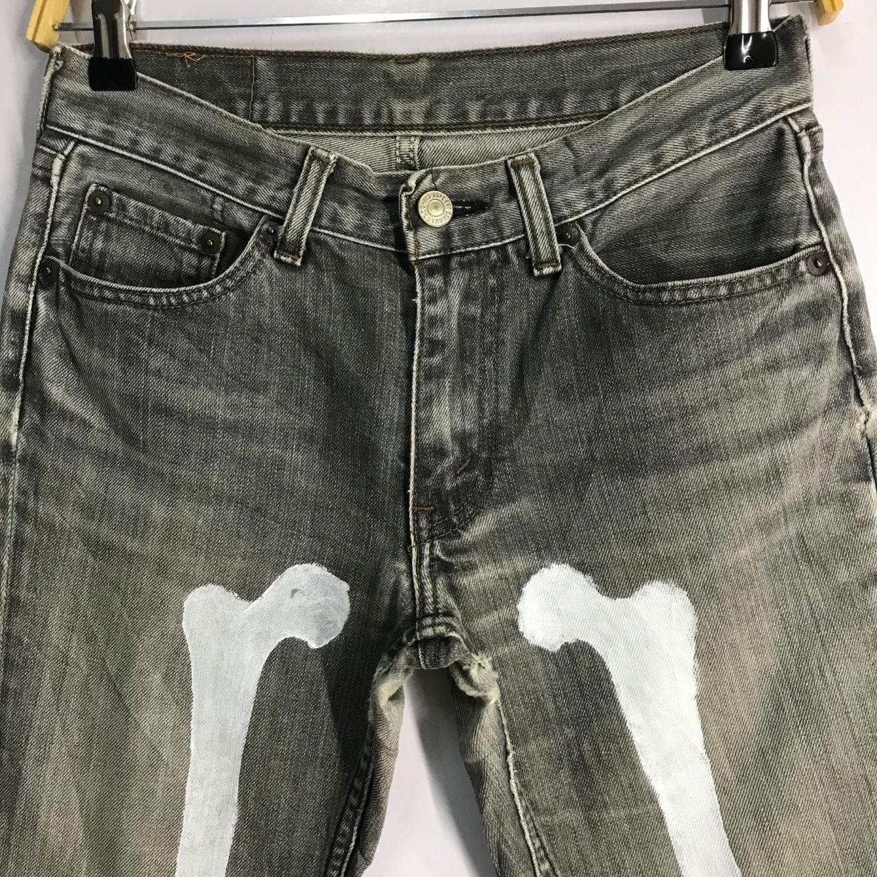 Japanese Brand × Levi's 🔥 Vintage Levi's 502 Art Skeleton Denim Jeans Size US 28 / EU 44 - 4 Thumbnail