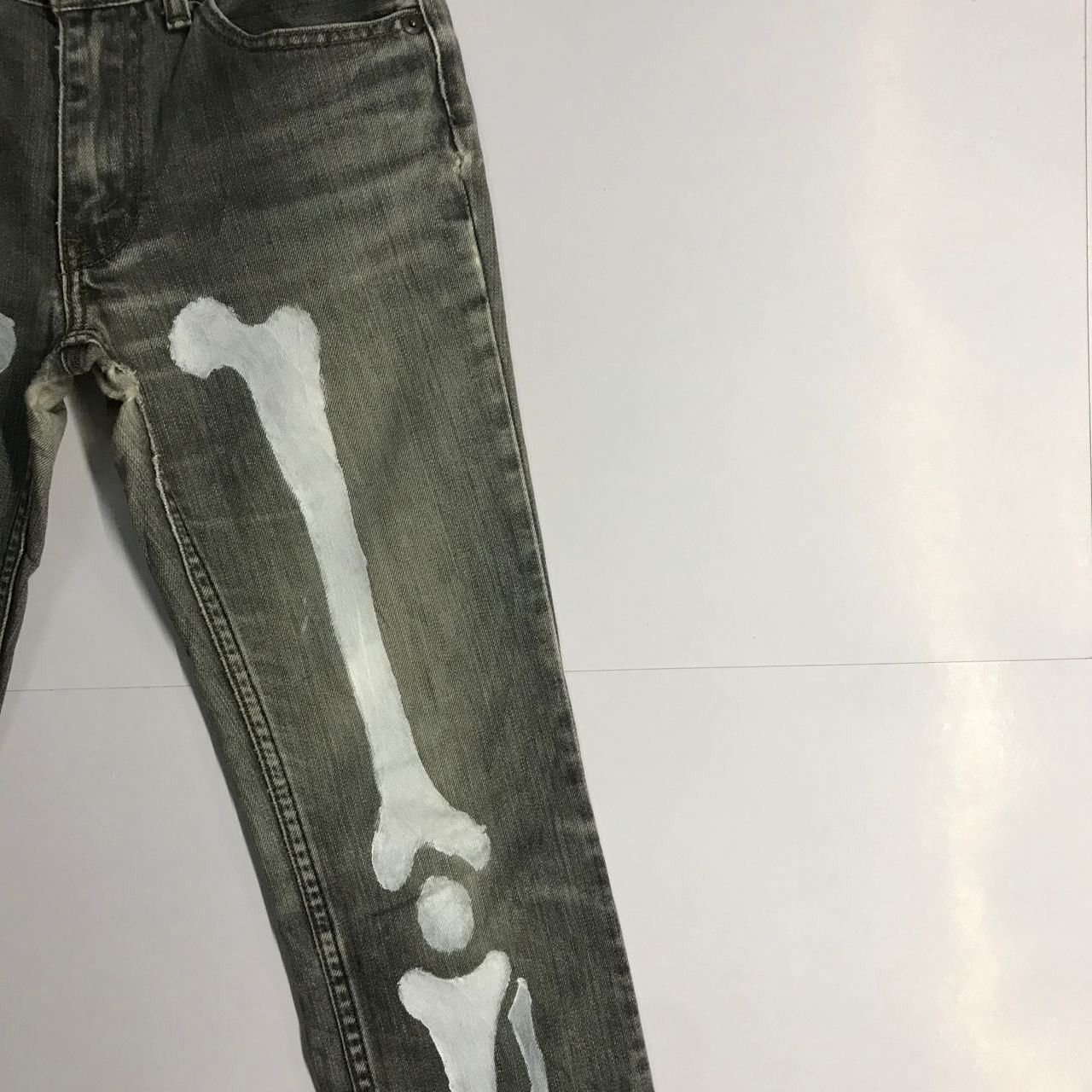 Japanese Brand × Levi's 🔥 Vintage Levi's 502 Art Skeleton Denim Jeans Size US 28 / EU 44 - 3 Thumbnail
