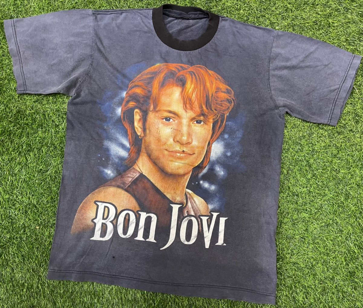 Band Tees × Bon Jovi × Vintage VINTAGE BON JOVI OVERPRINT 90s BAND TEES Size US XL / EU 56 / 4 - 11 Thumbnail
