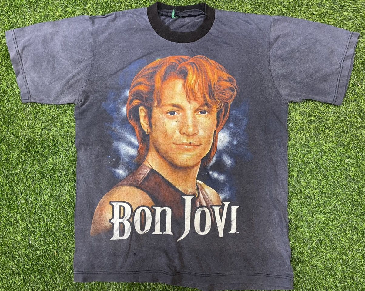 Band Tees × Bon Jovi × Vintage VINTAGE BON JOVI OVERPRINT 90s BAND TEES Size US XL / EU 56 / 4 - 1 Thumbnail
