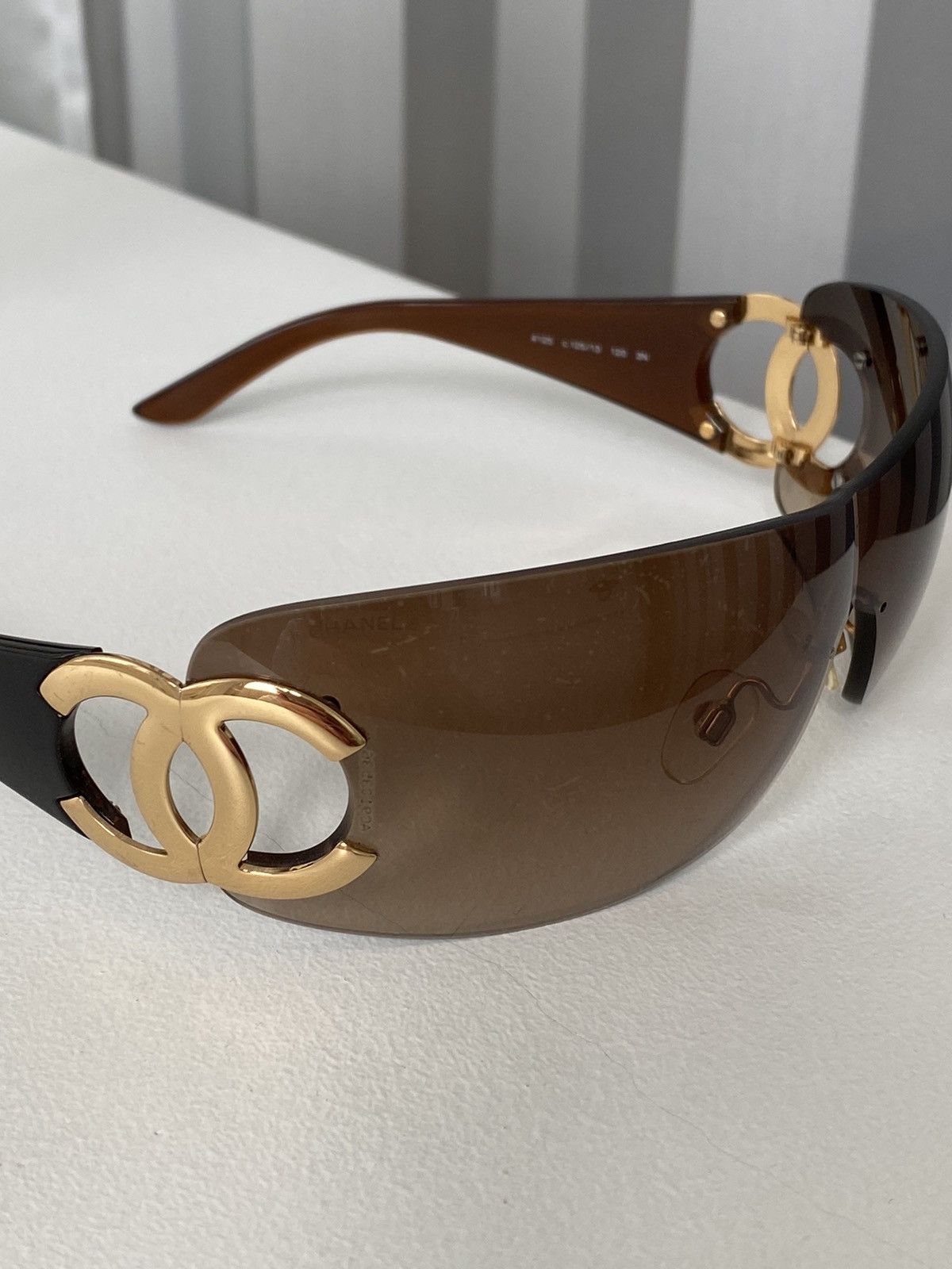 Chanel × Vintage CHANEL CC Logo Mask Sunglasses 4125 | Grailed