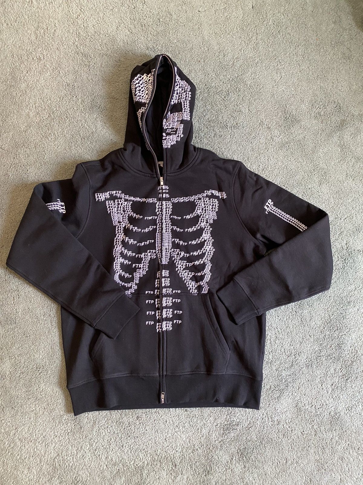 FTP Skeleton Full Zip Hoodie Black (2021) Size XXL