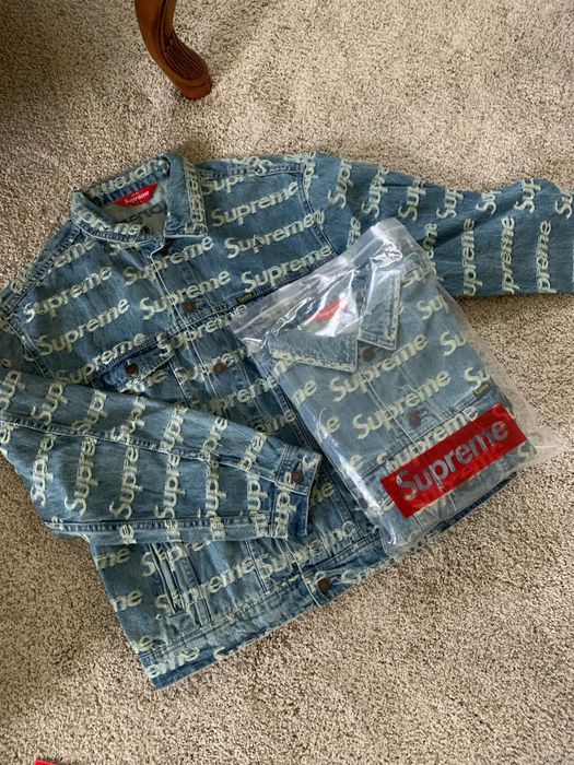 Supreme Supreme Frayed Logos Denim Trucker Jacket | Grailed