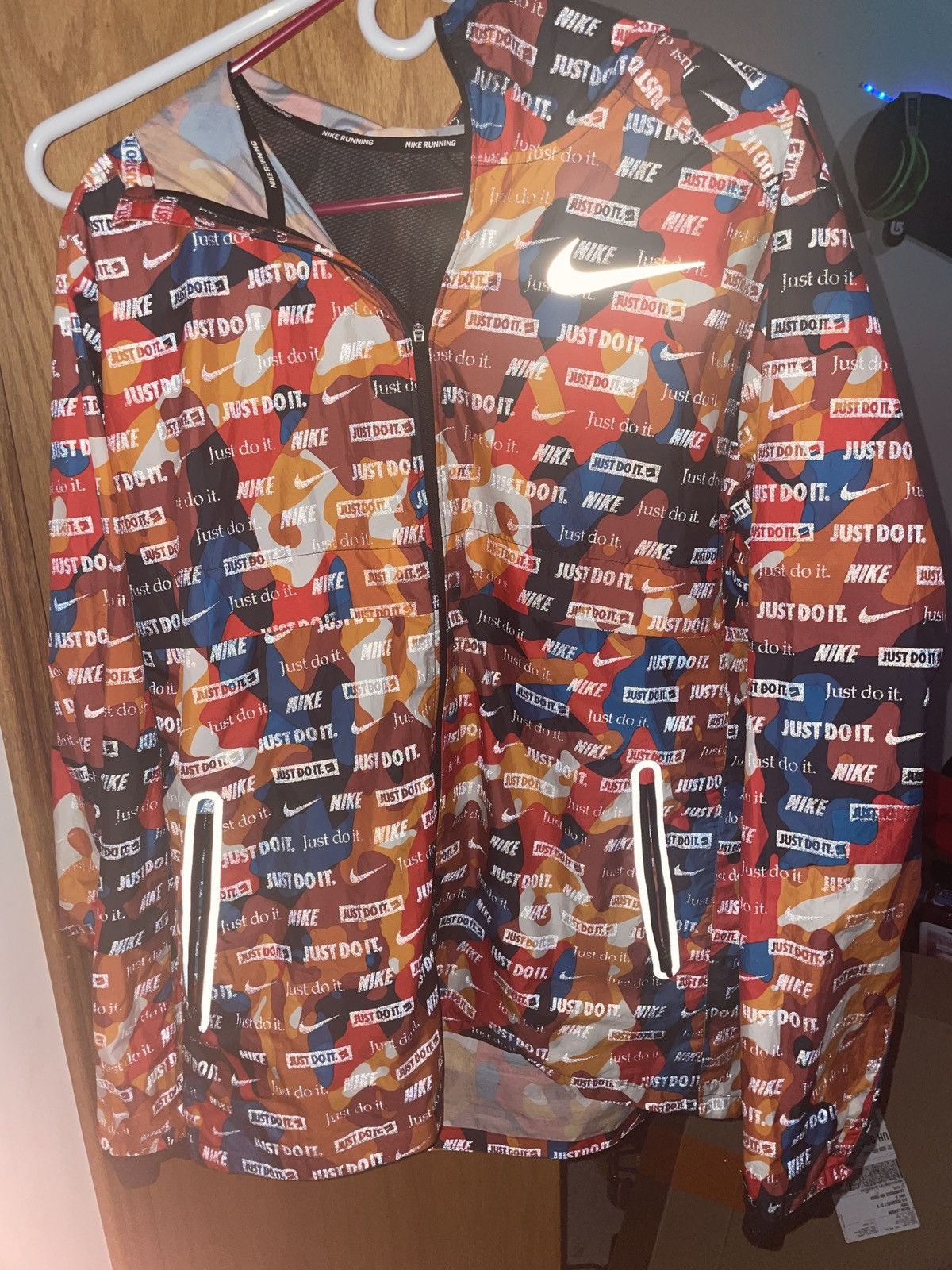 Nike shield camo running jacket men's size large l