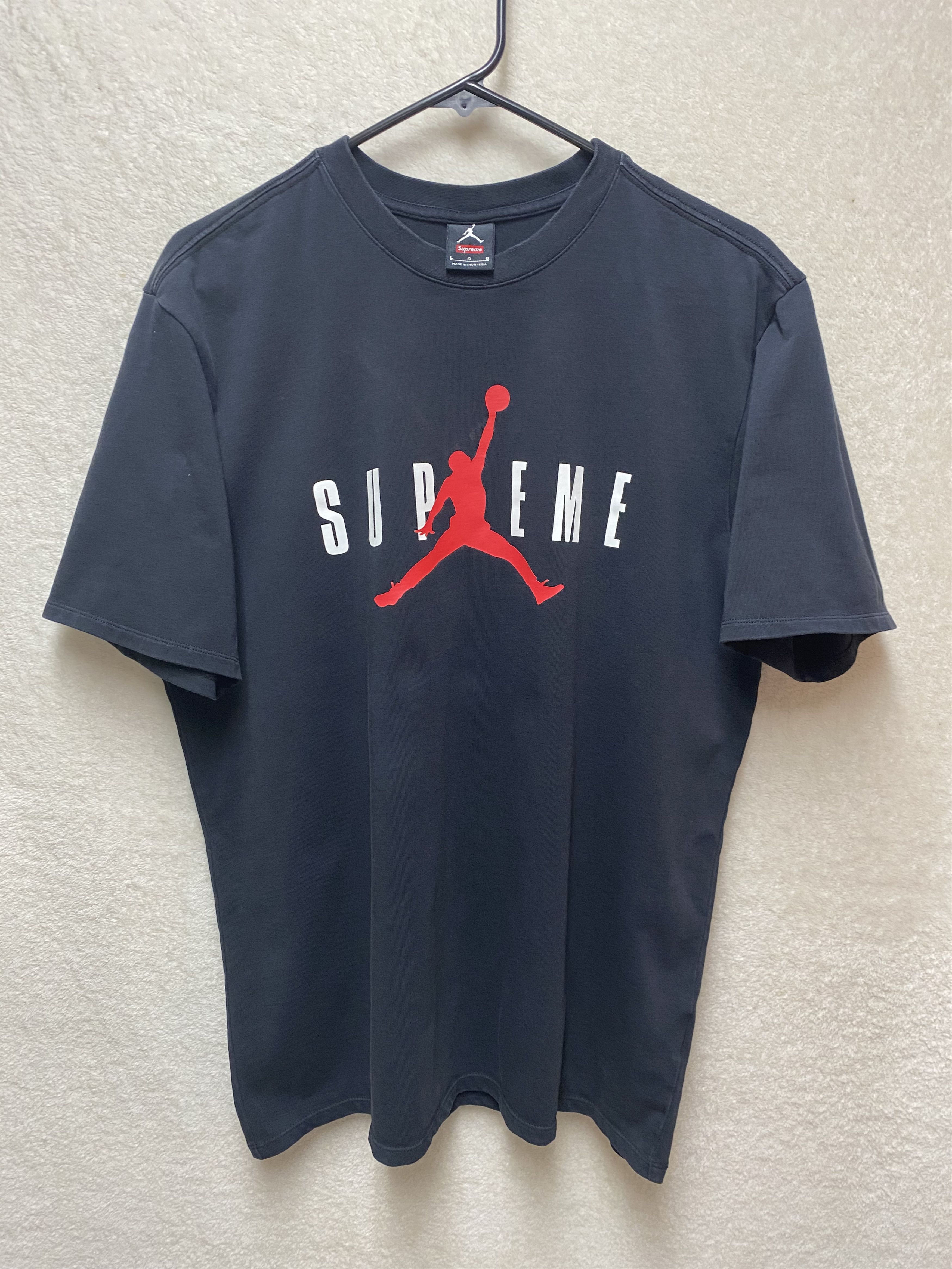Jordan Brand Supreme Supreme Jordan Tee SS15 Large Black Jumpman T Shirt Grailed