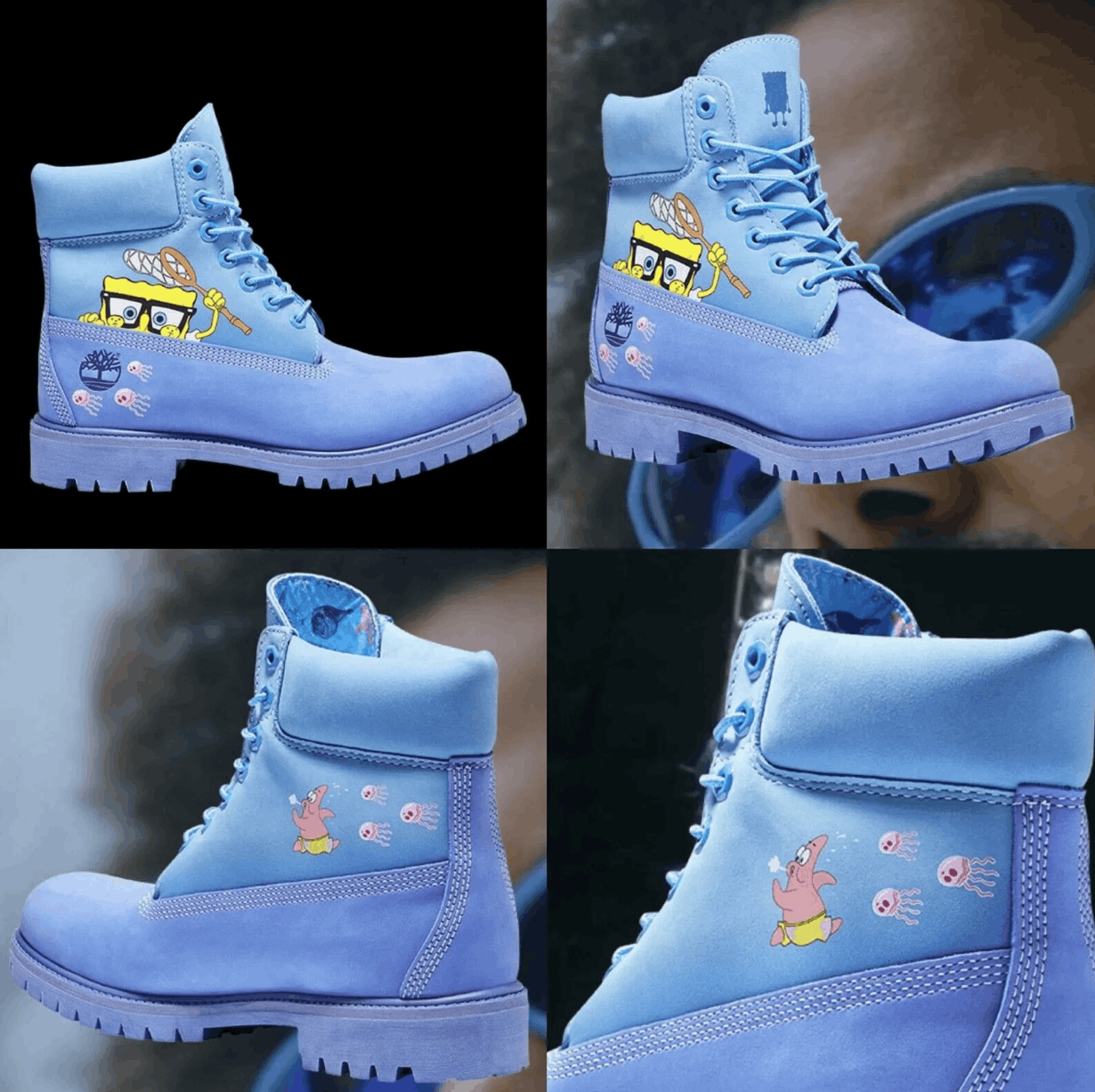 timberland boots spongebob blue