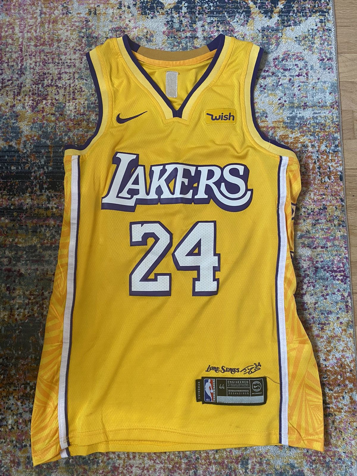 Kobe Bryant #24 Lakers City Edition Lore Series BLACK MAMBA! NWT &  "WISH" patch