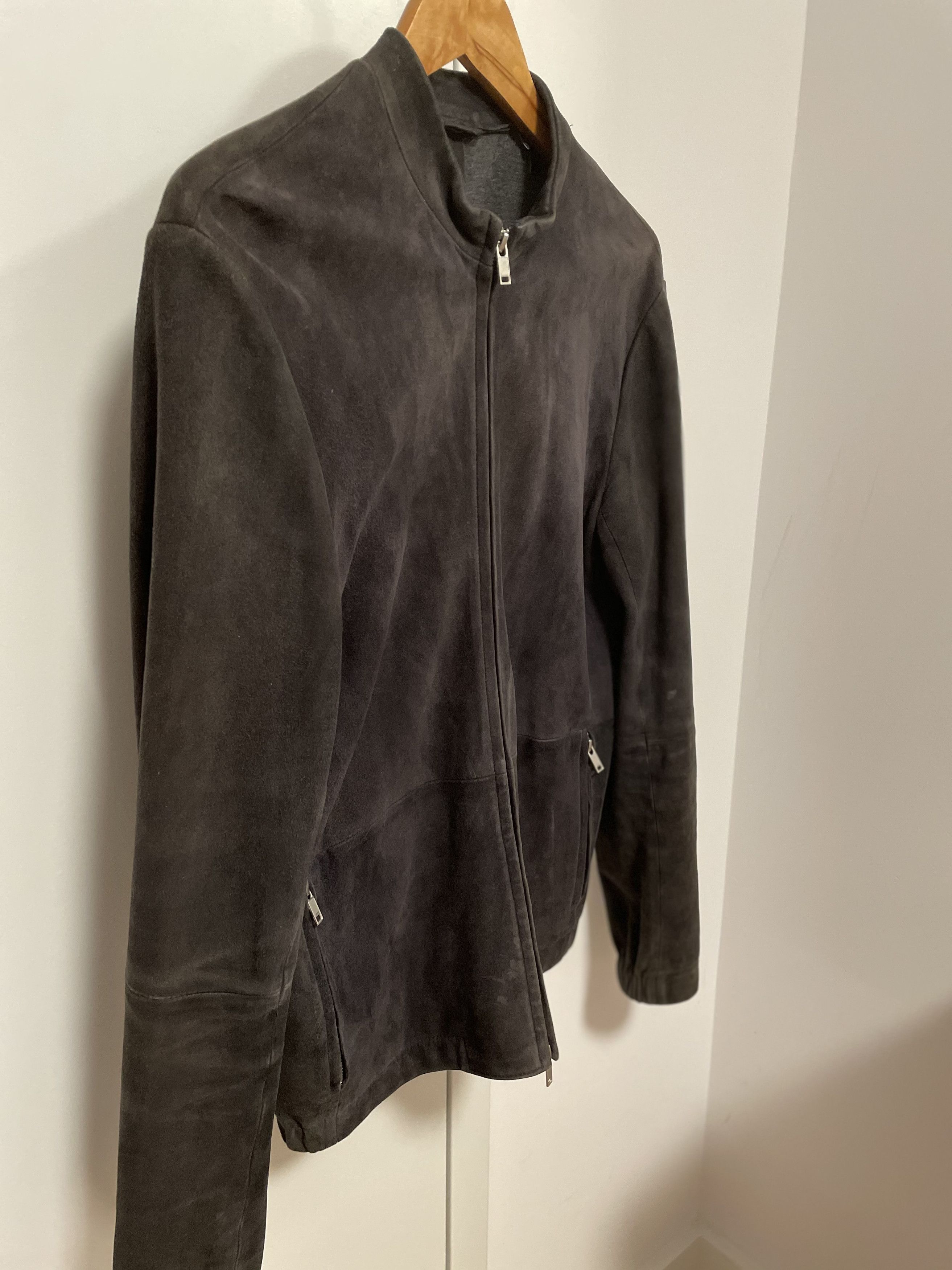 Theory THEORY Moore Grand Suede Bomber Jacket Men Blue M Grailed