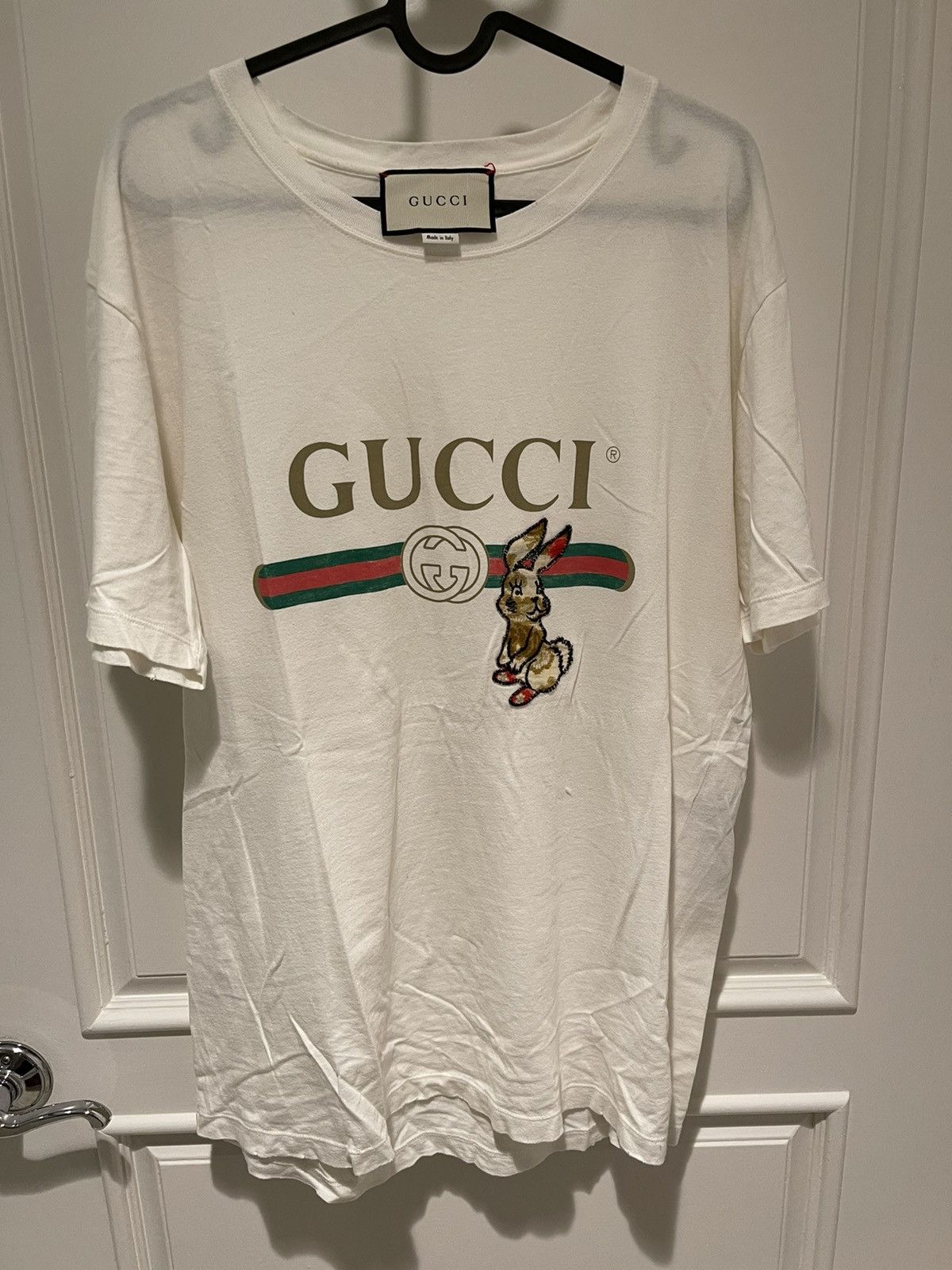 Gucci Gucci logo and rabbit/bunny T-shirt | Grailed