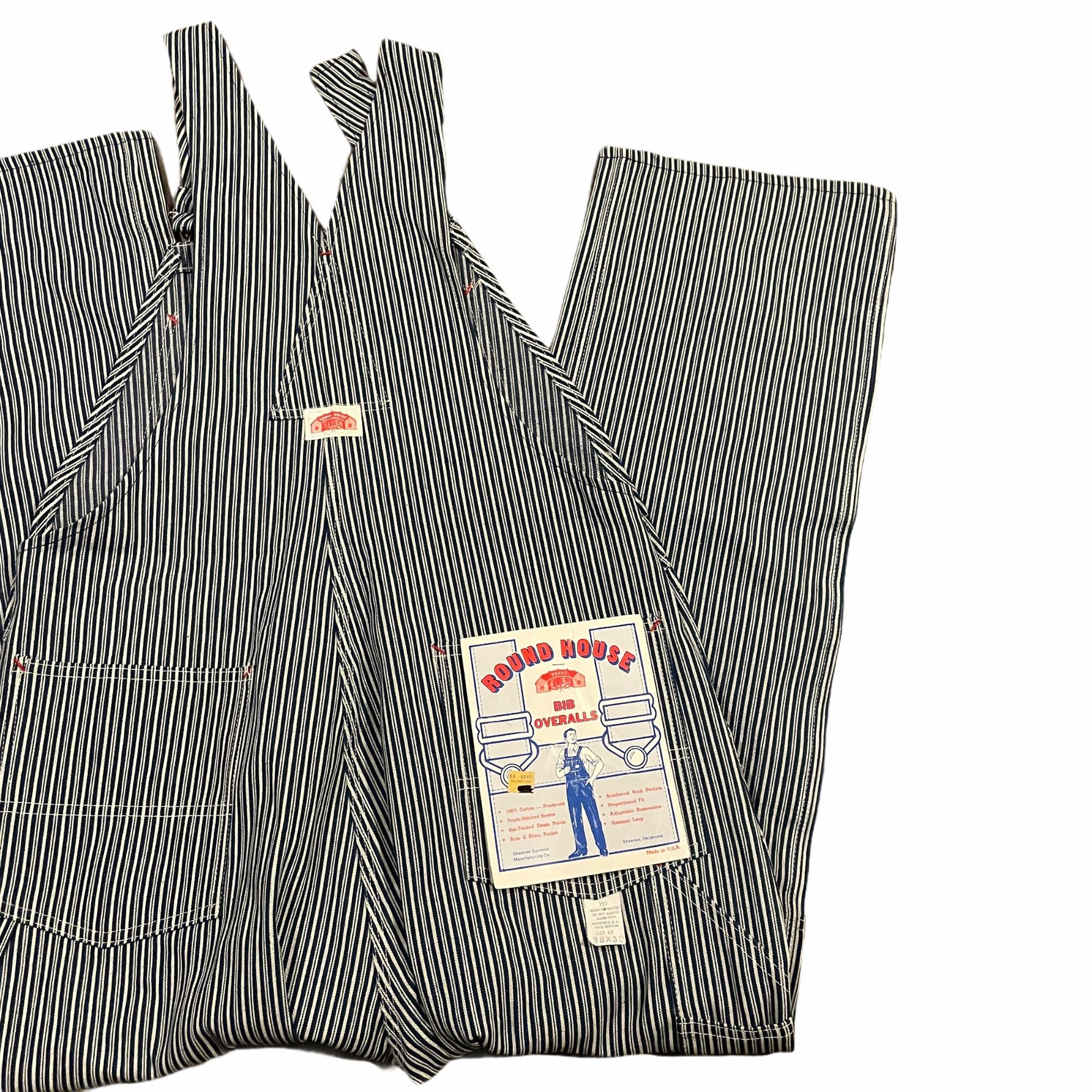 Vintage 60S NOS ROUND HOUSE BNWT Hickory Stripe Overalls Made IN | Grailed