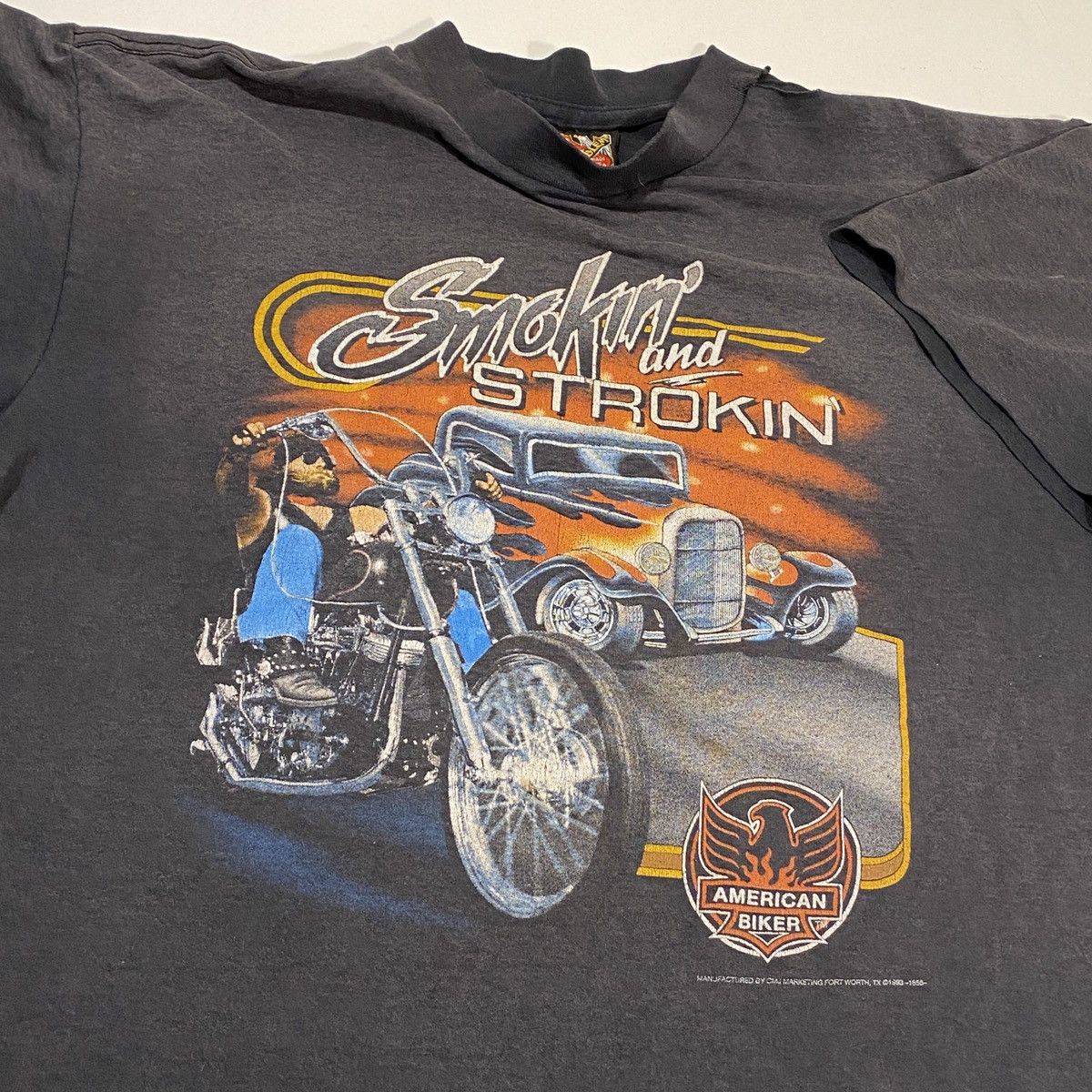 Harley Davidson × Vintage 90’s 3D Emblem Smokin And Strokin Tee Size US L / EU 52-54 / 3 - 1 Thumbnail