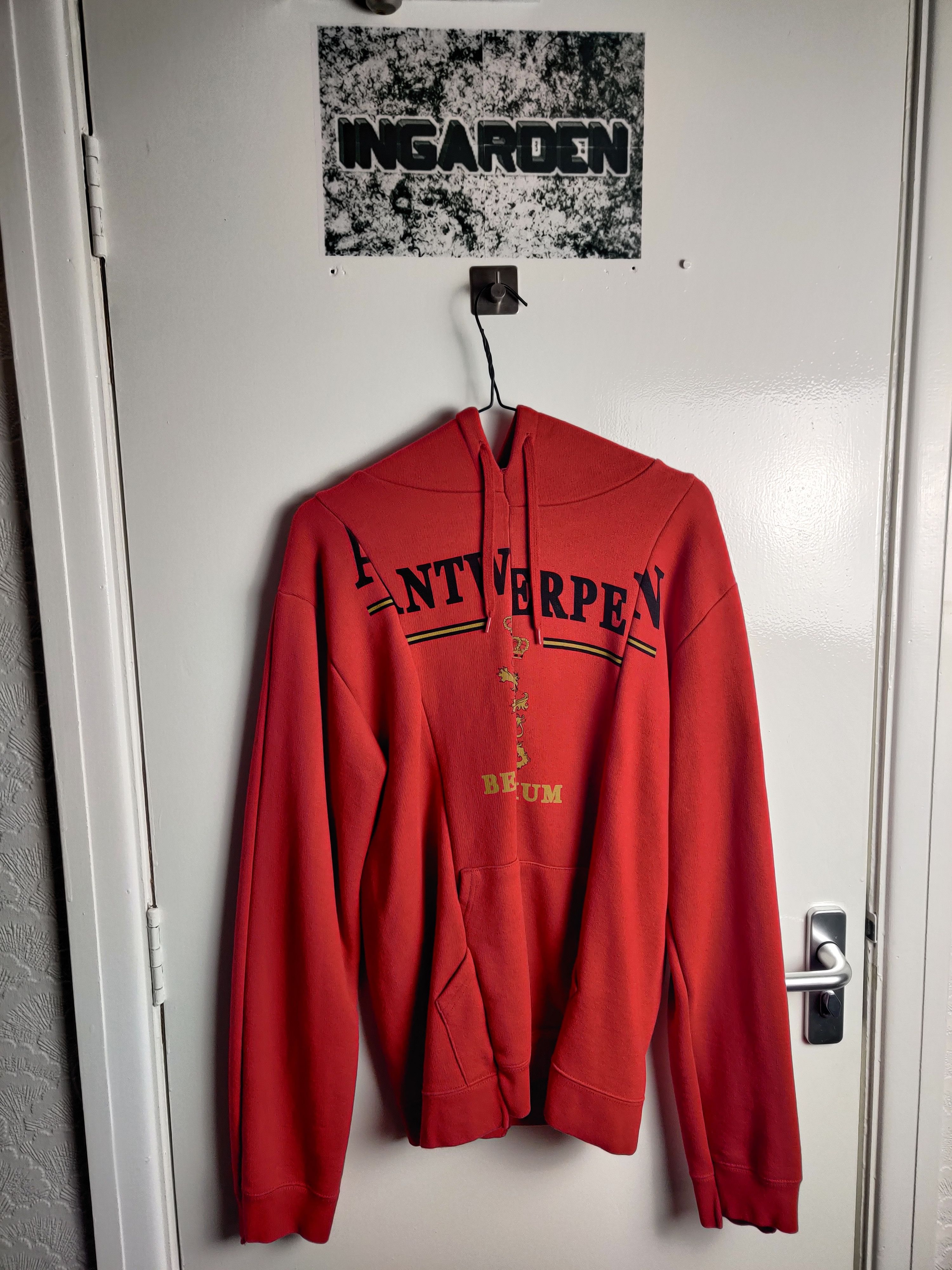 Vetements VETEMENTS AW18 “Antwerpen” Reconstruct Hoodie Red | Grailed