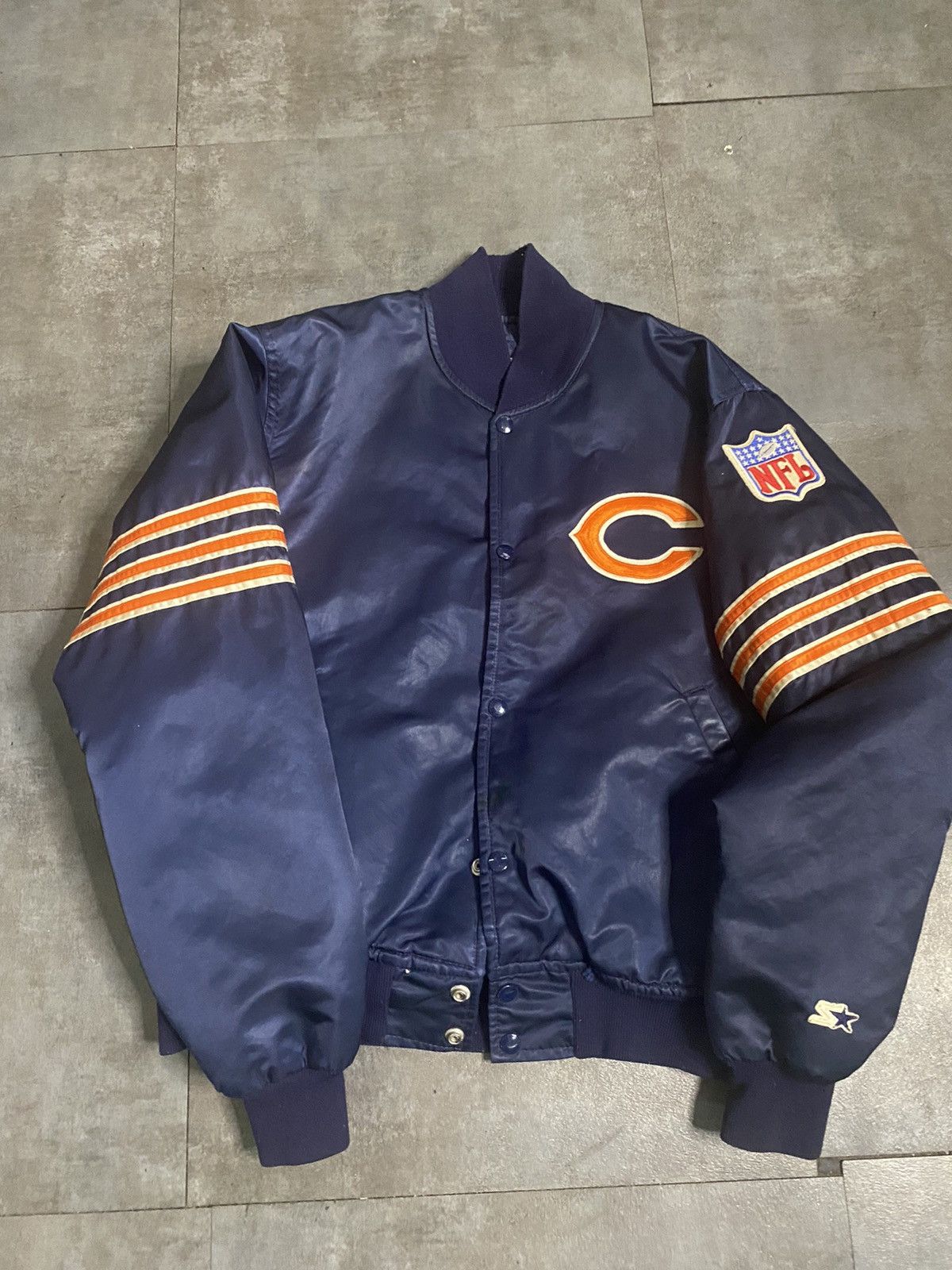 Vintage 80s Chicago Bears NFL Starter Satin Jacket