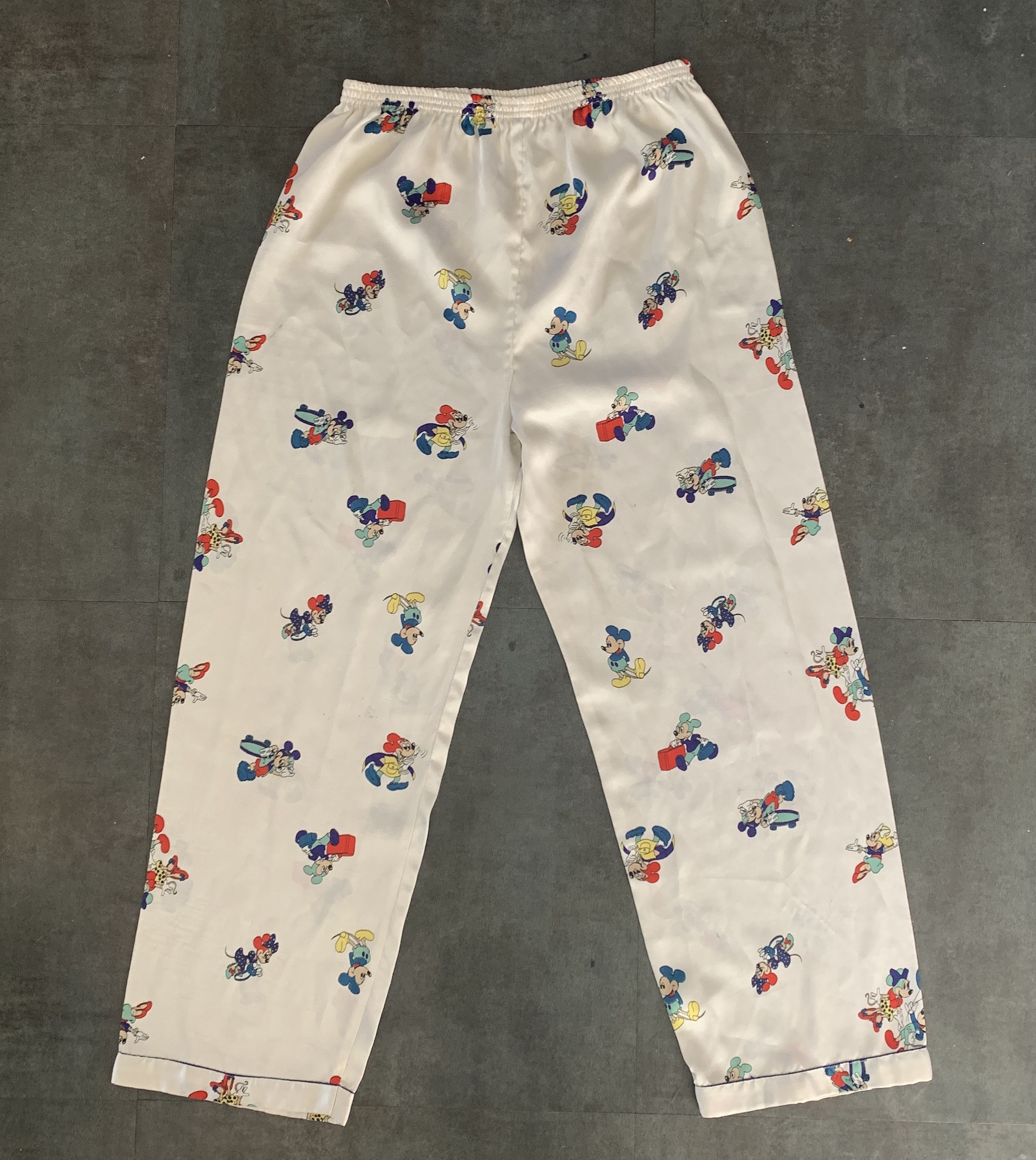 Disney Vintage Mickey Mouse Silk Bootleg Trousers Unisex | Grailed