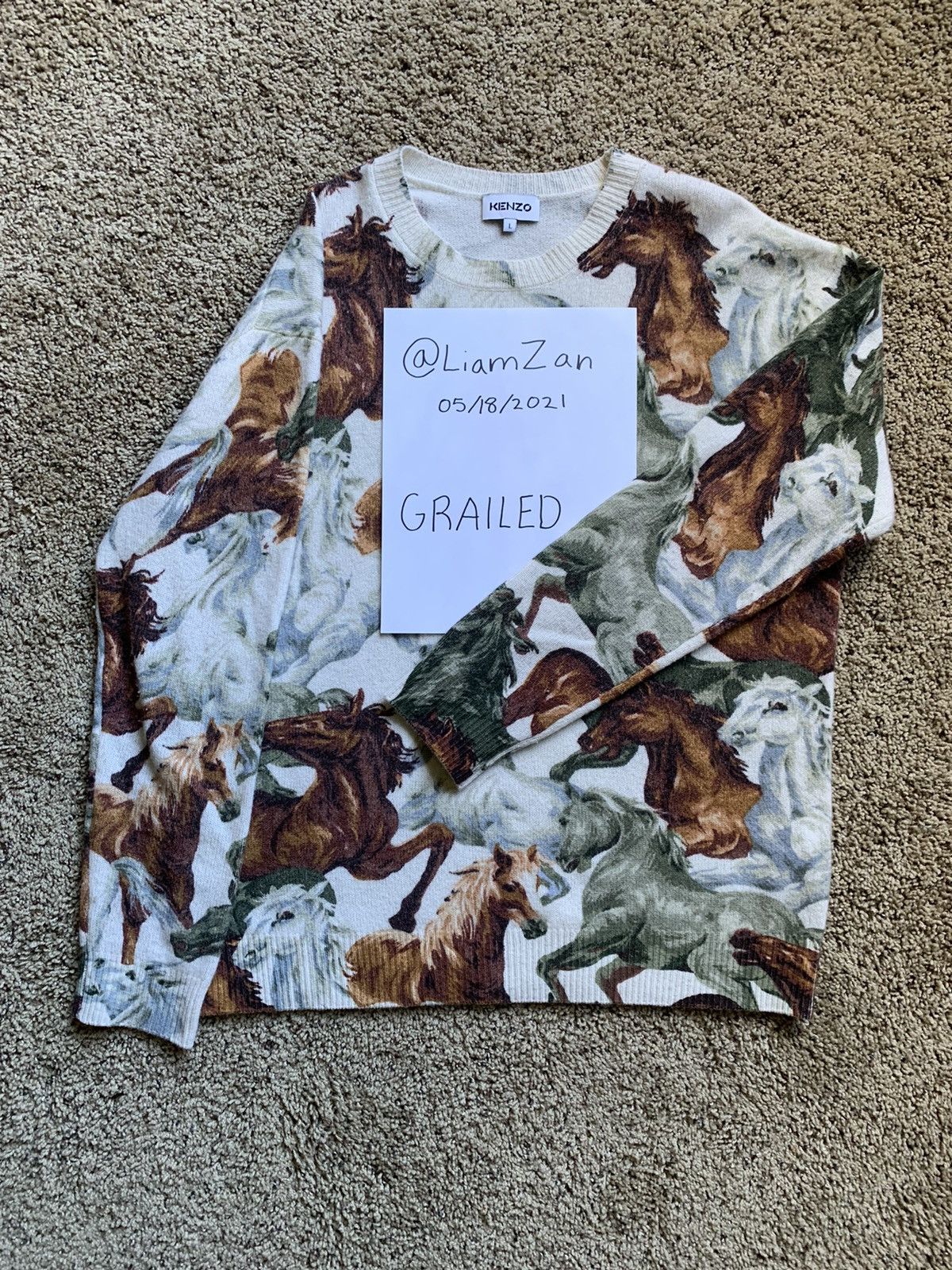 Kenzo Kenzo Horse Knit Sweater Size US L / EU 52-54 / 3 - 1 Thumbnail