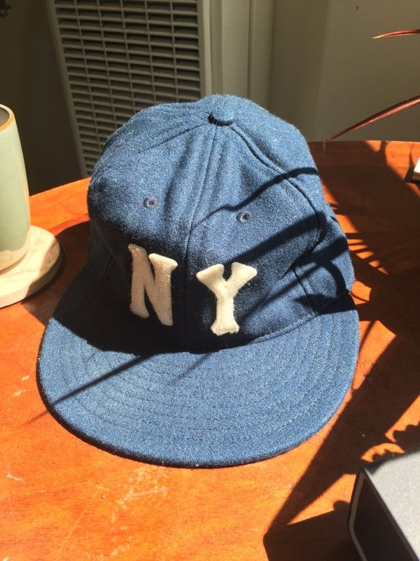New York Black Yankees NLB Mossy Slate Fitted Ballcap - Ebbets Field  Flannels