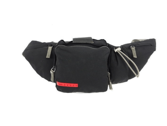 Prada × Vintage Prada Art.4 VA 056 Black/Red Logo Utility Fanny