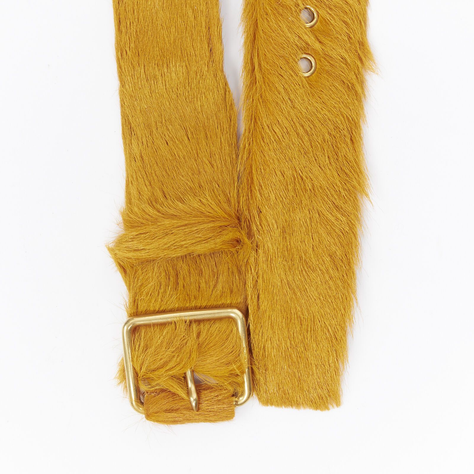 Prada Size 85 RARE AW17 Runway orange fur belt TGAS/A06062 Size 32 - 8 Thumbnail