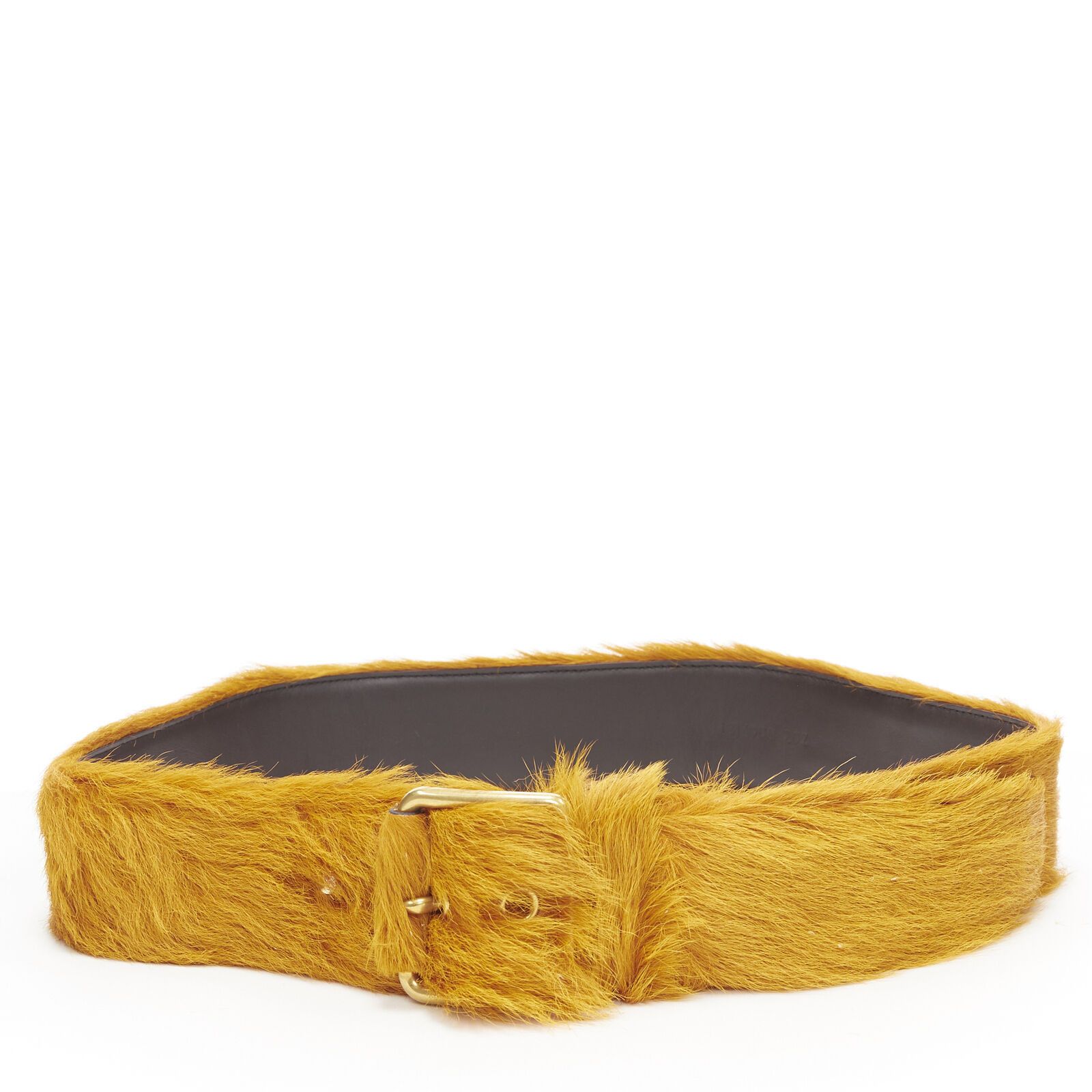 Prada Size 85 RARE AW17 Runway orange fur belt TGAS/A06062 Size 32 - 1 Thumbnail