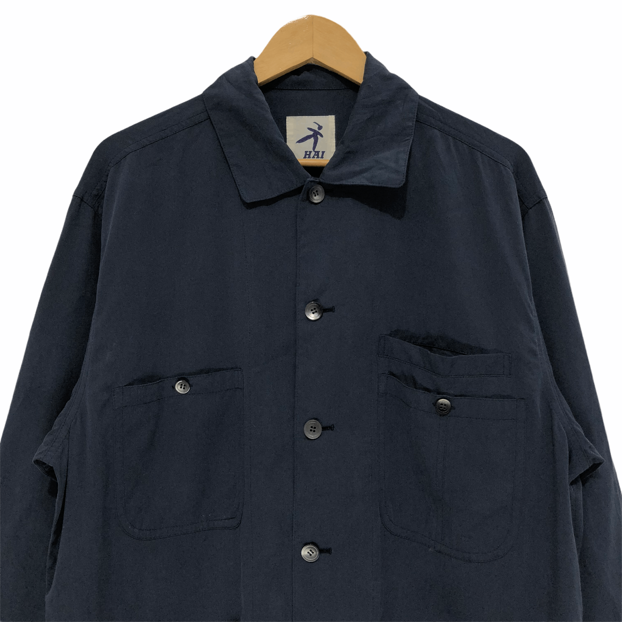 Hai Sporting Gear × Issey Miyake Hai Sporting Gear Issey Miyake Blue Button Up Shirt Size M Size US M / EU 48-50 / 2 - 2 Thumbnail