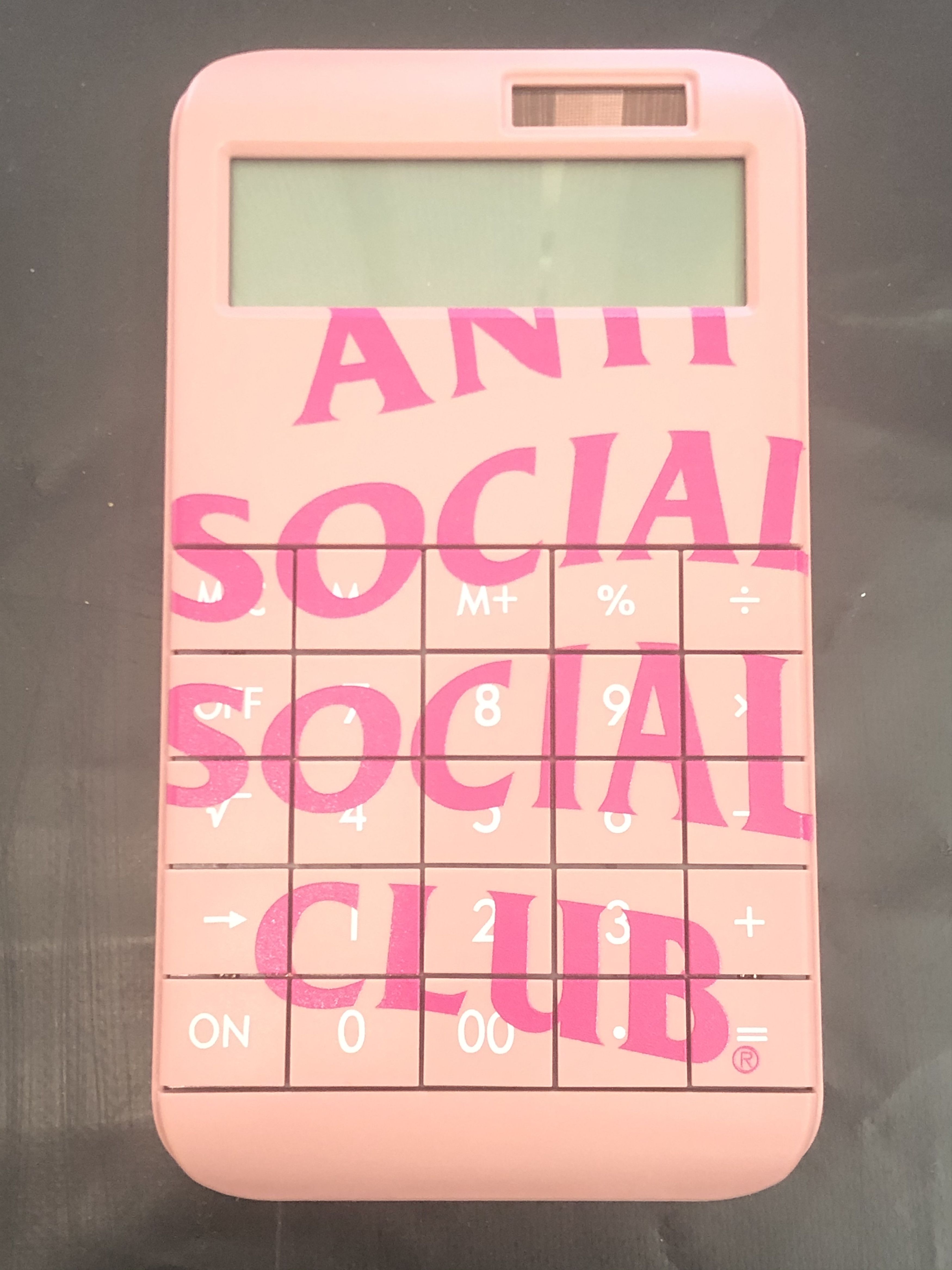 Anti Social Social Club DS ASSC Pink Logo 7734 Big solar Calculator CPFM BAPE KITH Size ONE SIZE - 1 Thumbnail