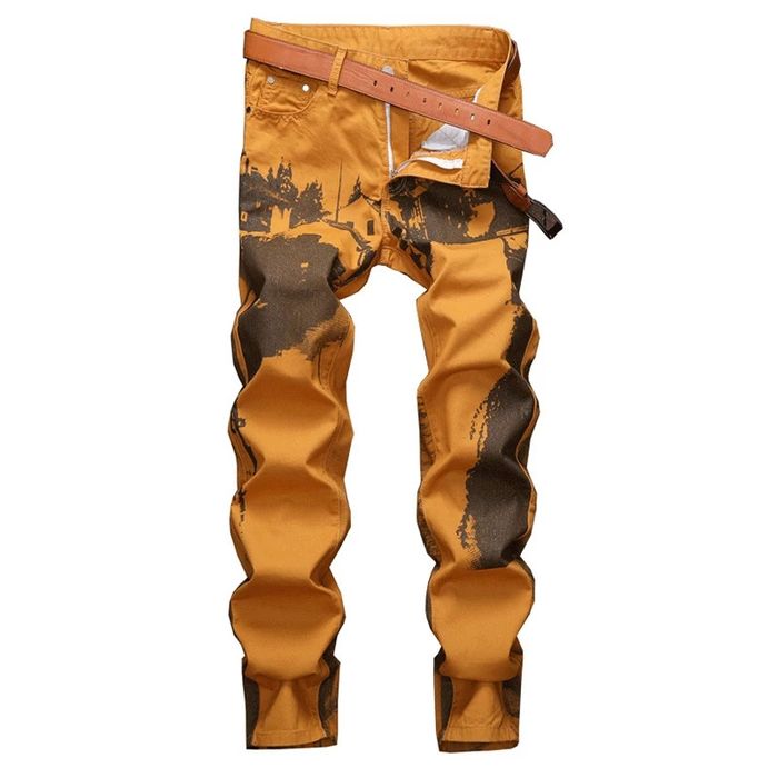 Vintage Custom Yellow Denim Jeans by ATLAS Grailed