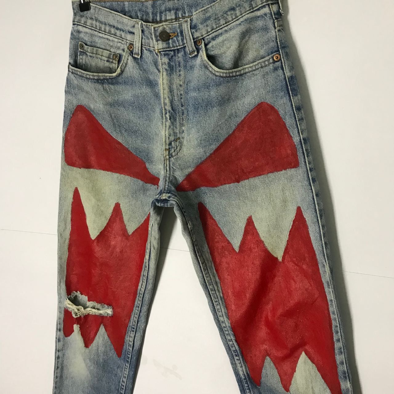 Levi's Vintage Clothing 🔥 Vintage Levi's Art Design Paints Denim Jeans Size US 30 / EU 46 - 3 Thumbnail