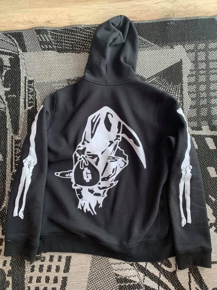 Goth money records skeleton hoodie hotsell