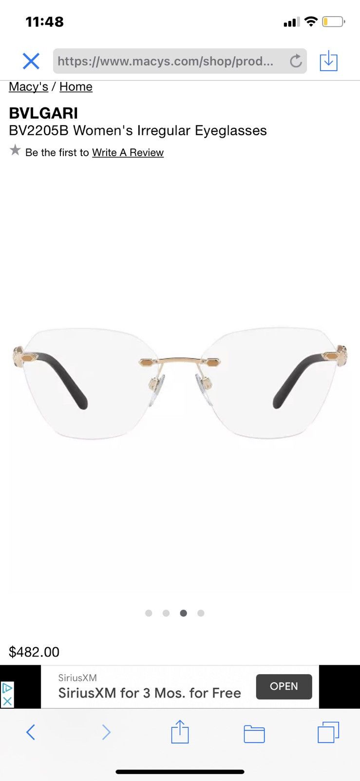 BVLGARI Glasses Irregular Eyeglasses