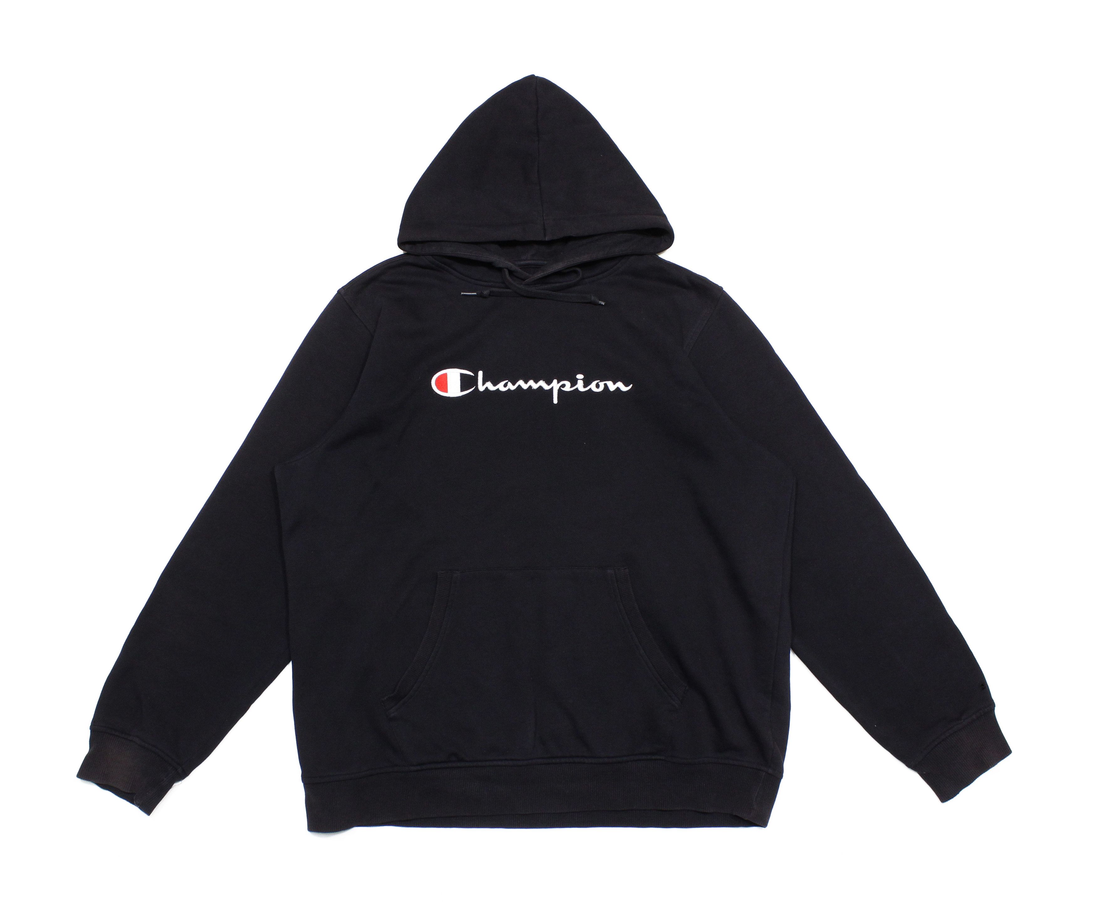 Champion Embroidered Big Logo Distressed Hoodie Vintage Size US XL / EU 56 / 4 - 1 Thumbnail
