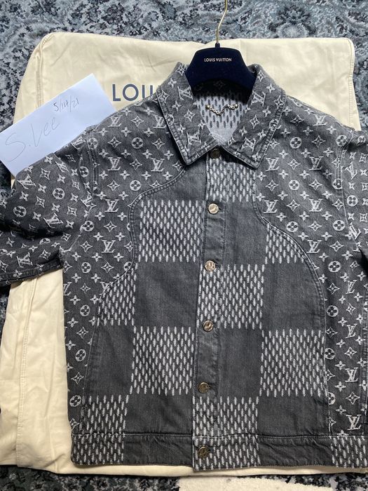 Louis Vuitton x Nigo 2020 Giant Damier Waves MNGM Denim Jacket w/ Tags -  Grey Outerwear, Clothing - LVNOU20049