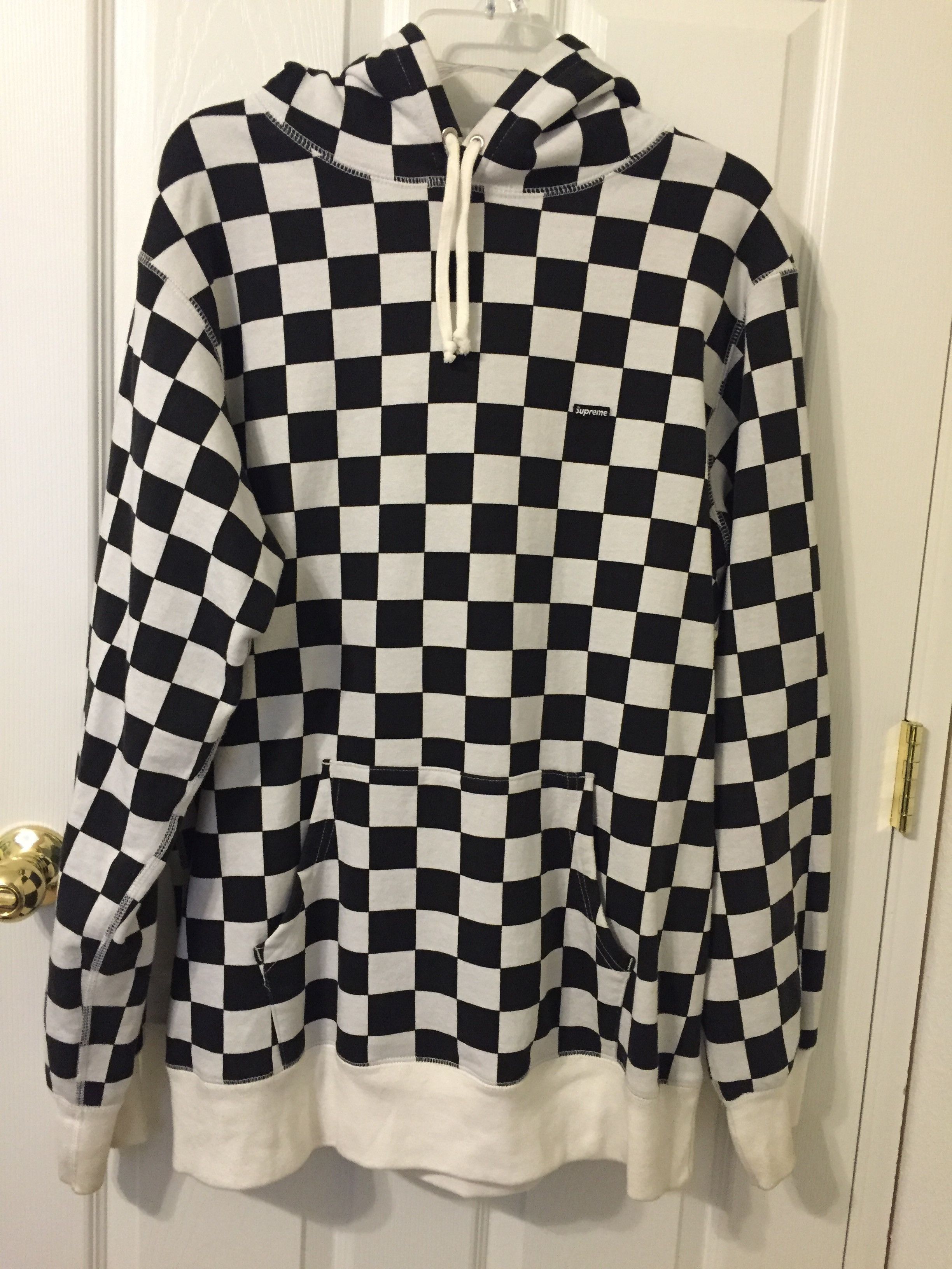 Supreme White Checkered Hoodie Size US XL / EU 56 / 4 - 2 Preview
