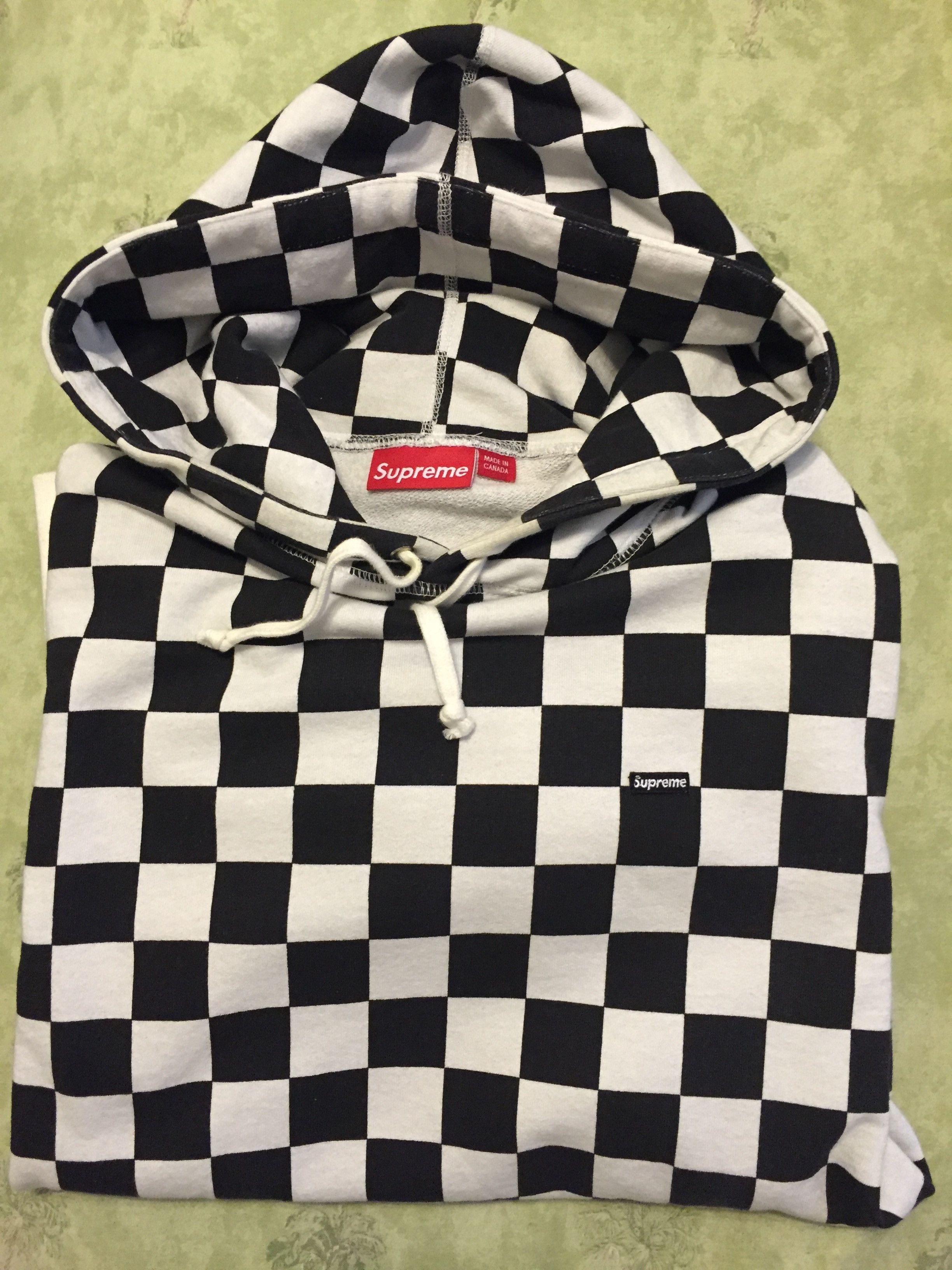 Supreme White Checkered Hoodie Size US XL / EU 56 / 4 - 1 Preview
