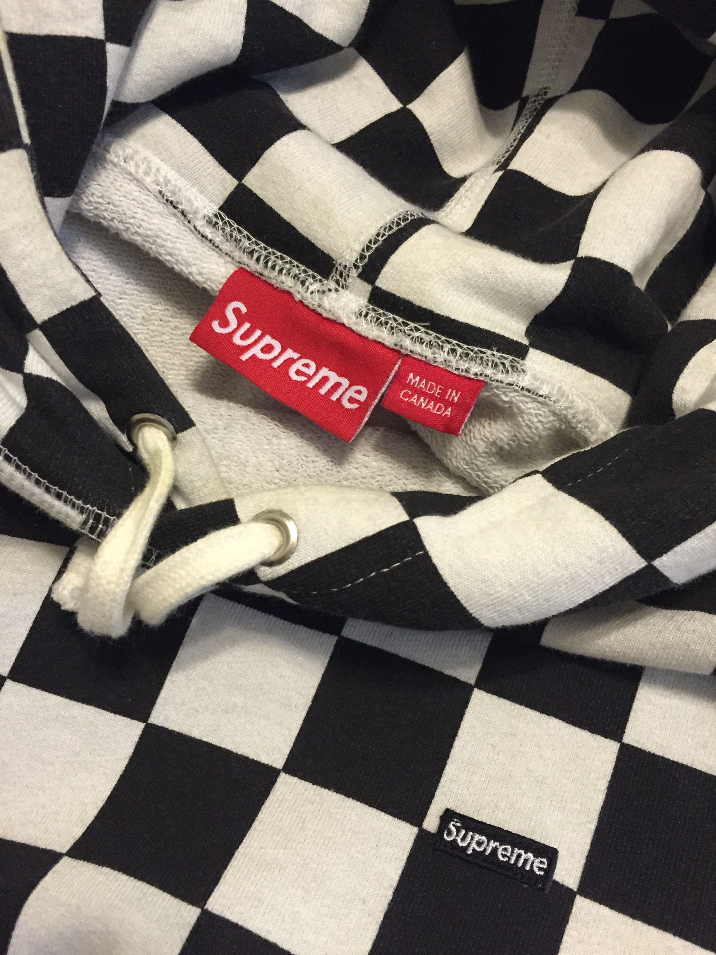 Supreme White Checkered Hoodie Size US XL / EU 56 / 4 - 3 Thumbnail