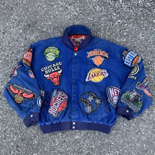 Vintage 90s Limited Edition Jeff Hamilton NBA Patches Jacket | Grailed