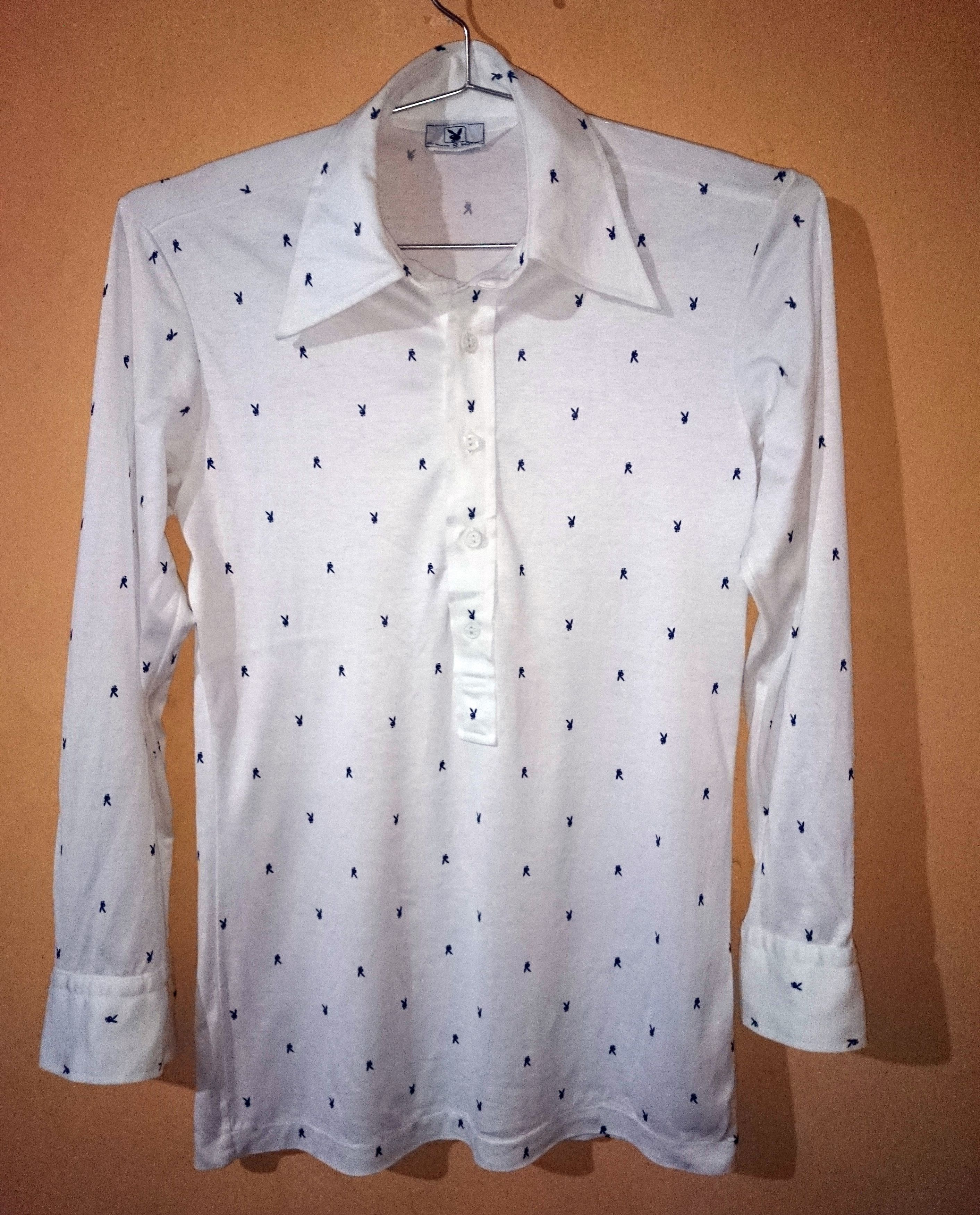Playboy Vintage Playboy Shirt monogram beautiful design Size US S / EU 44-46 / 1 - 1 Thumbnail