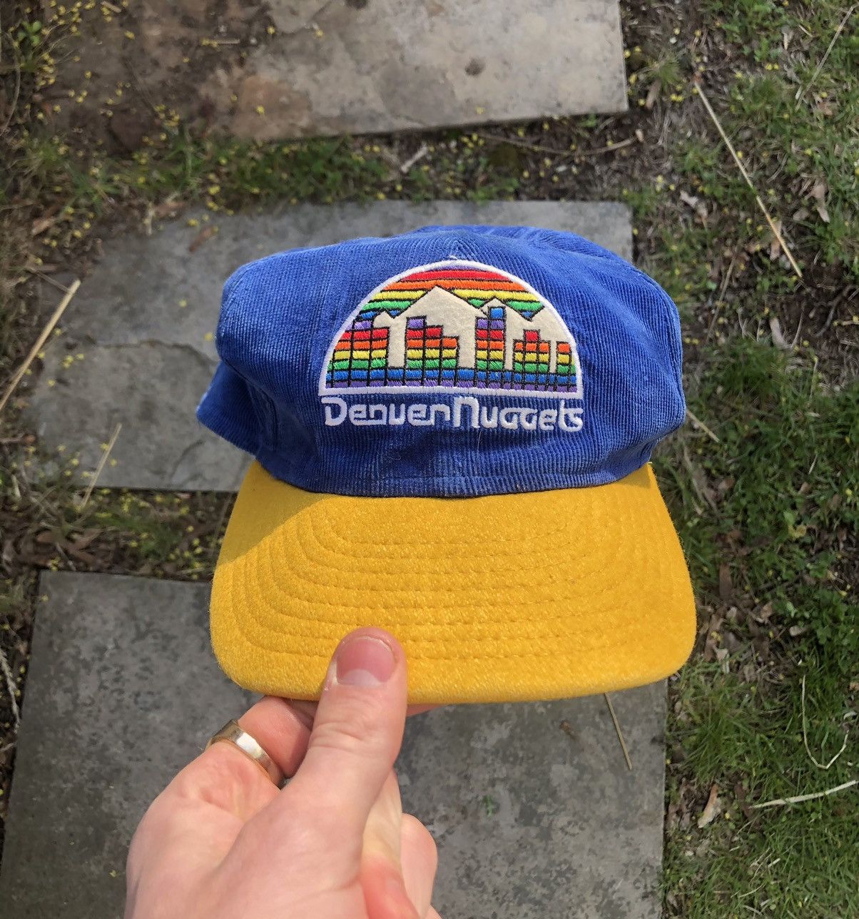 Vintage 1990s on sale NBA Denver Nuggets Rainbow Split Logo Snapback Hat