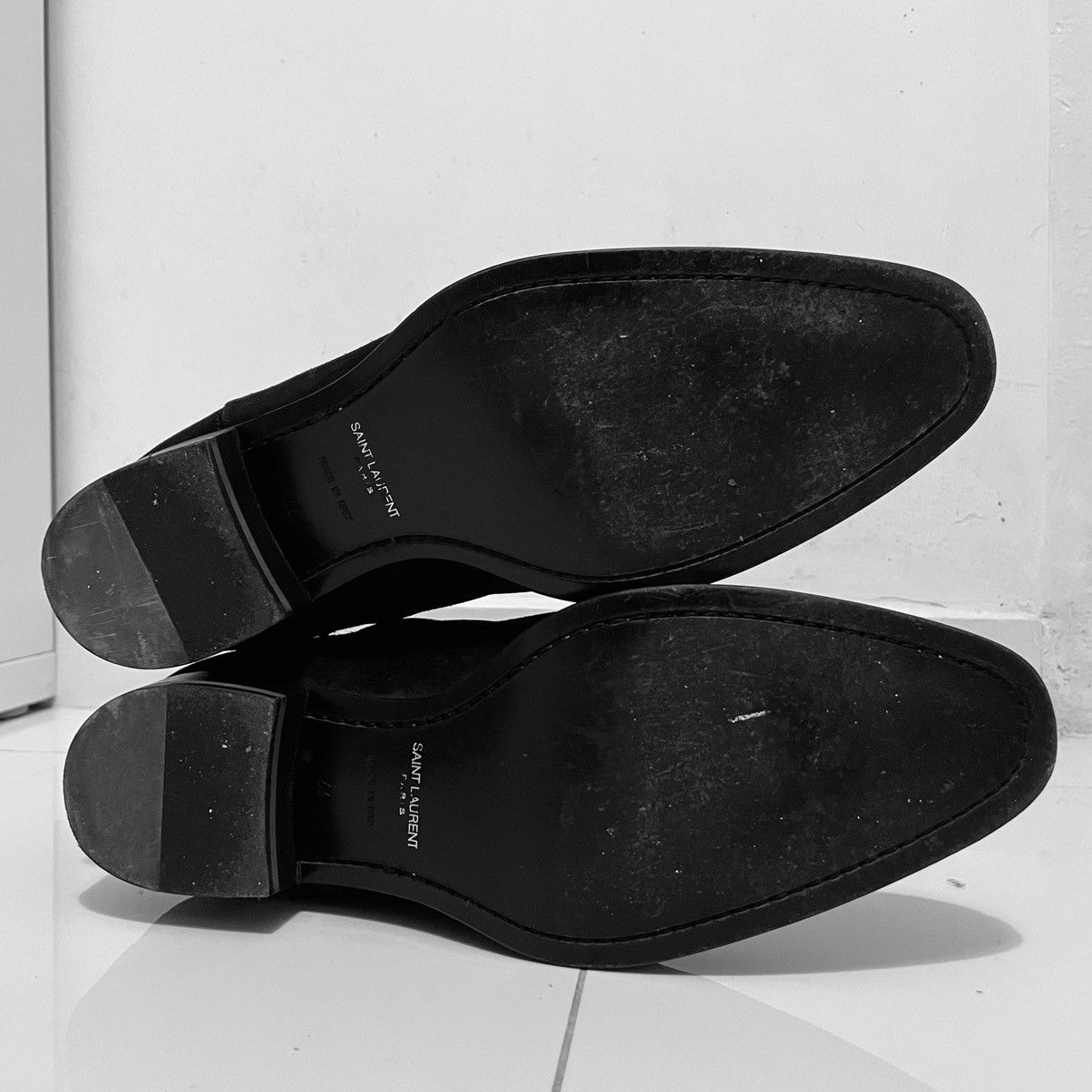 Hedi Slimane × Saint Laurent Paris Saint Laurent Black Velour Boots Hedi Slimane Era Size US 11 / EU 44 - 2 Thumbnail