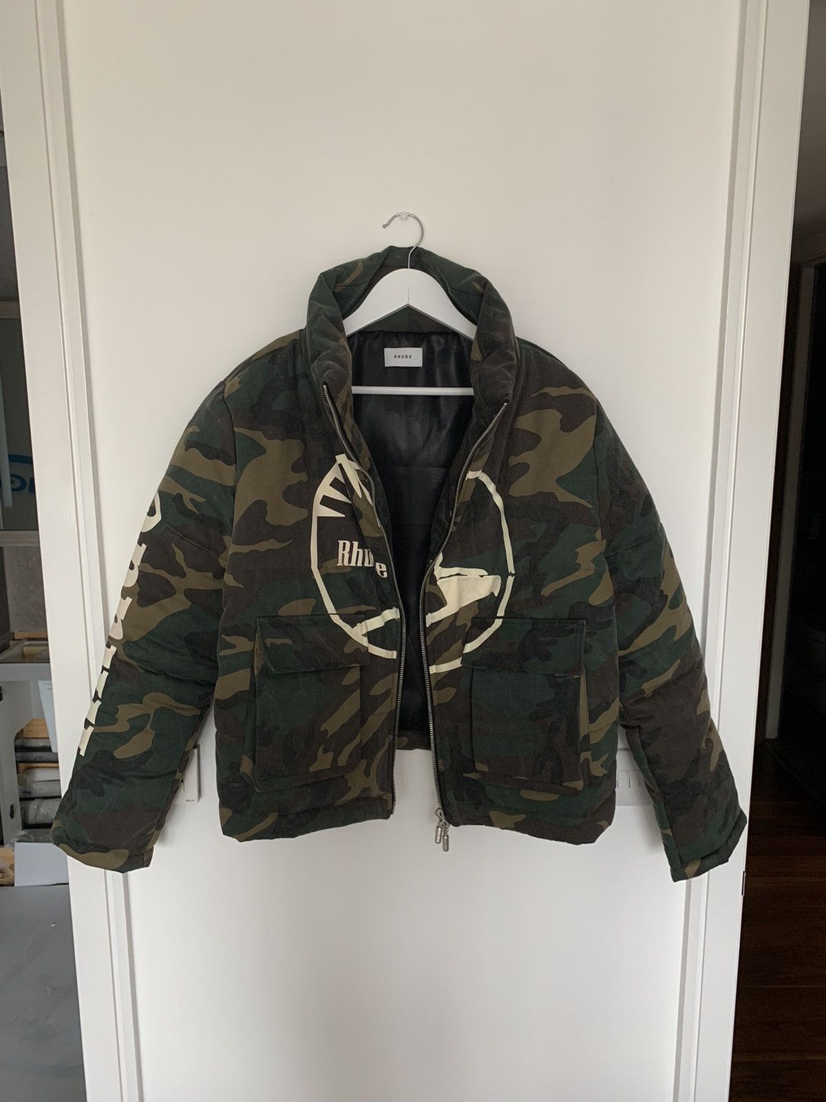 Rhude Rhude Green Camouflage Puffer Jacket | Grailed