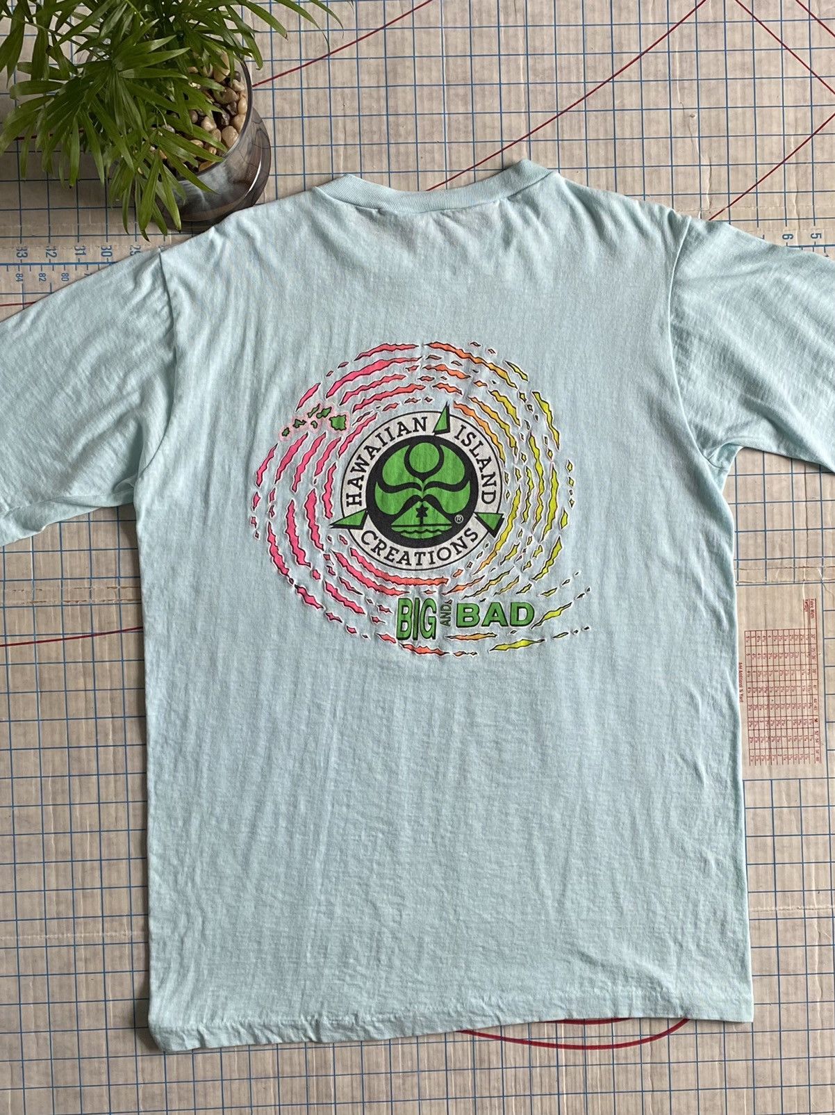 Vintage Vintage 80s Hawaiian Island Creations Pastel Blue Tee XL Size US XL / EU 56 / 4 - 1 Thumbnail