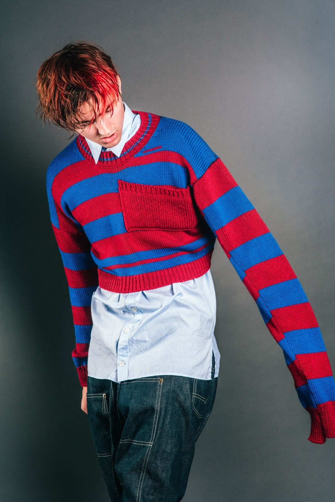 Raf Simons Disturbed Knit Cropped Sweater Grailed