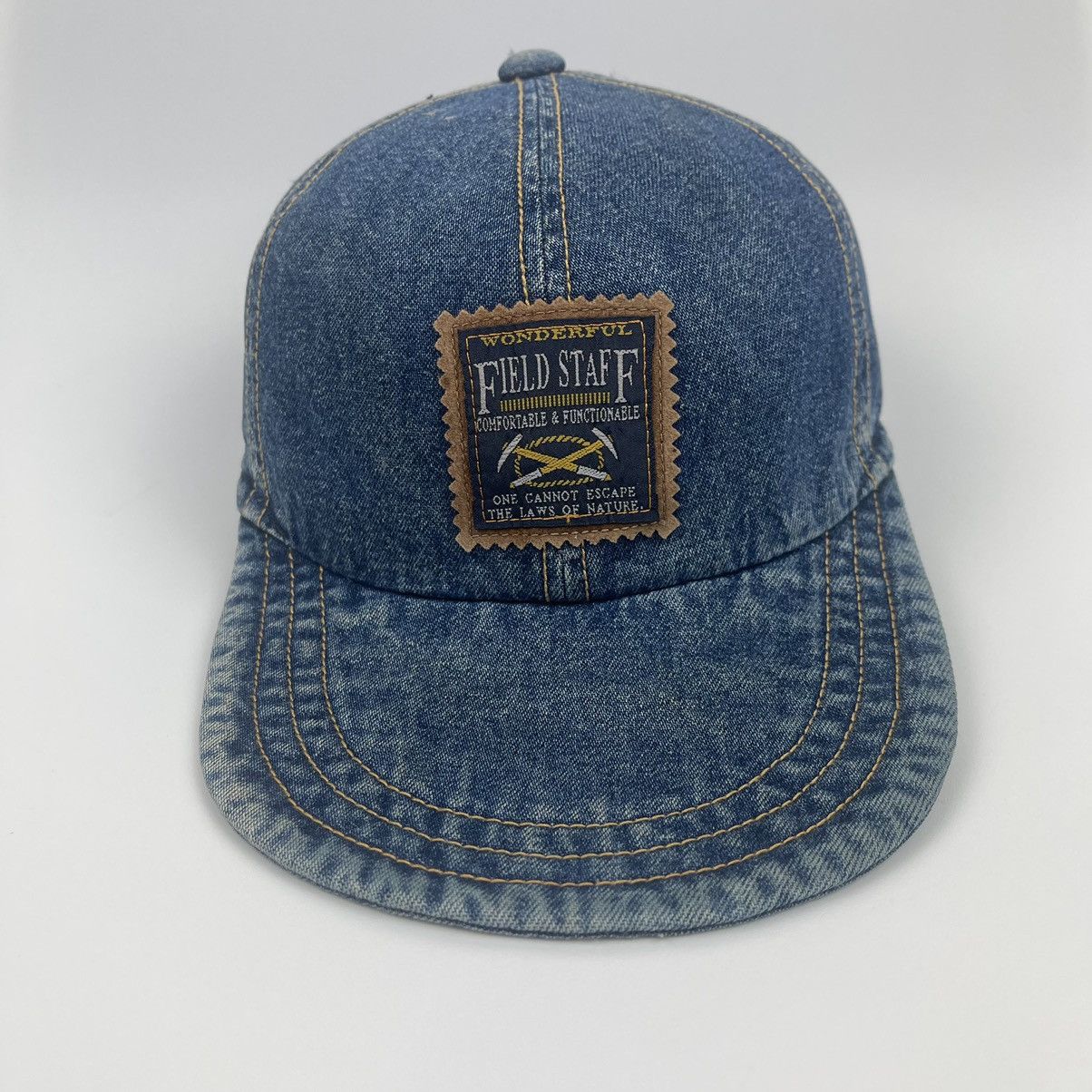 Japanese Brand Vintage denim hat with copper Adjustable Size ONE SIZE - 1 Thumbnail