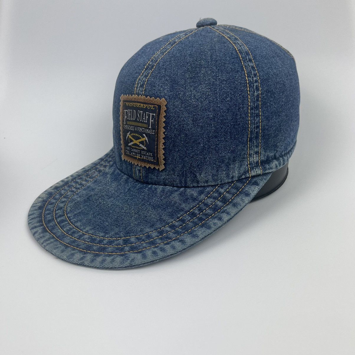 Japanese Brand Vintage denim hat with copper Adjustable Size ONE SIZE - 4 Thumbnail